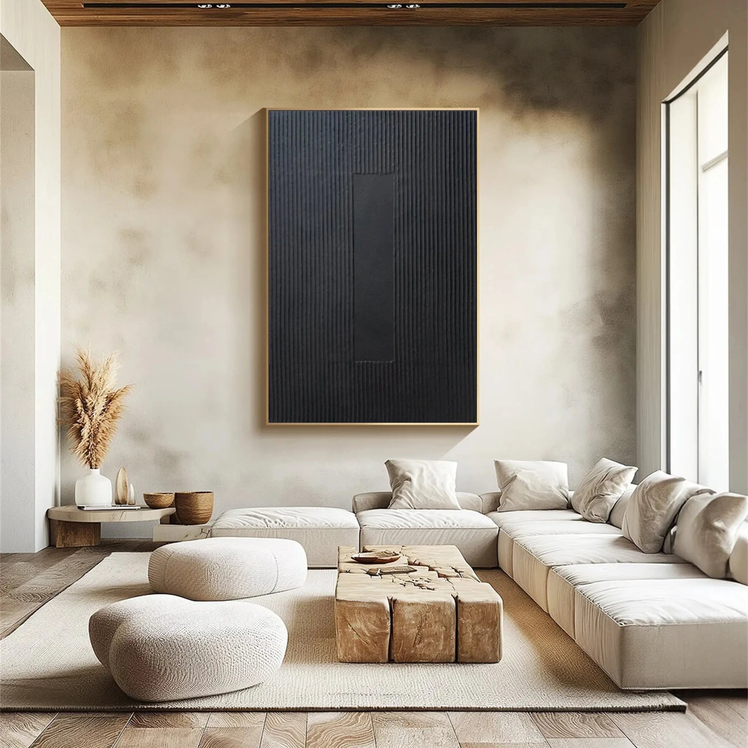 Black Textured Minimalist Wall Art #BT059