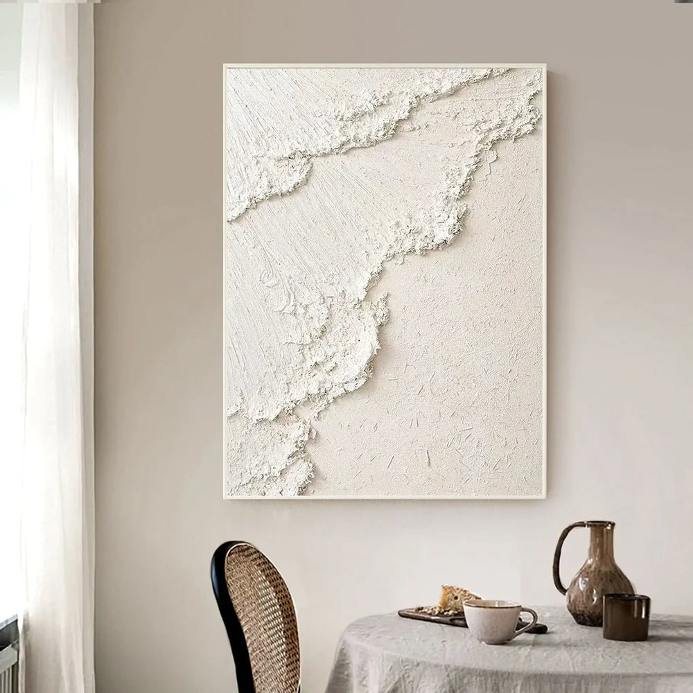 White Textured Minimalist Wall Art #WT013