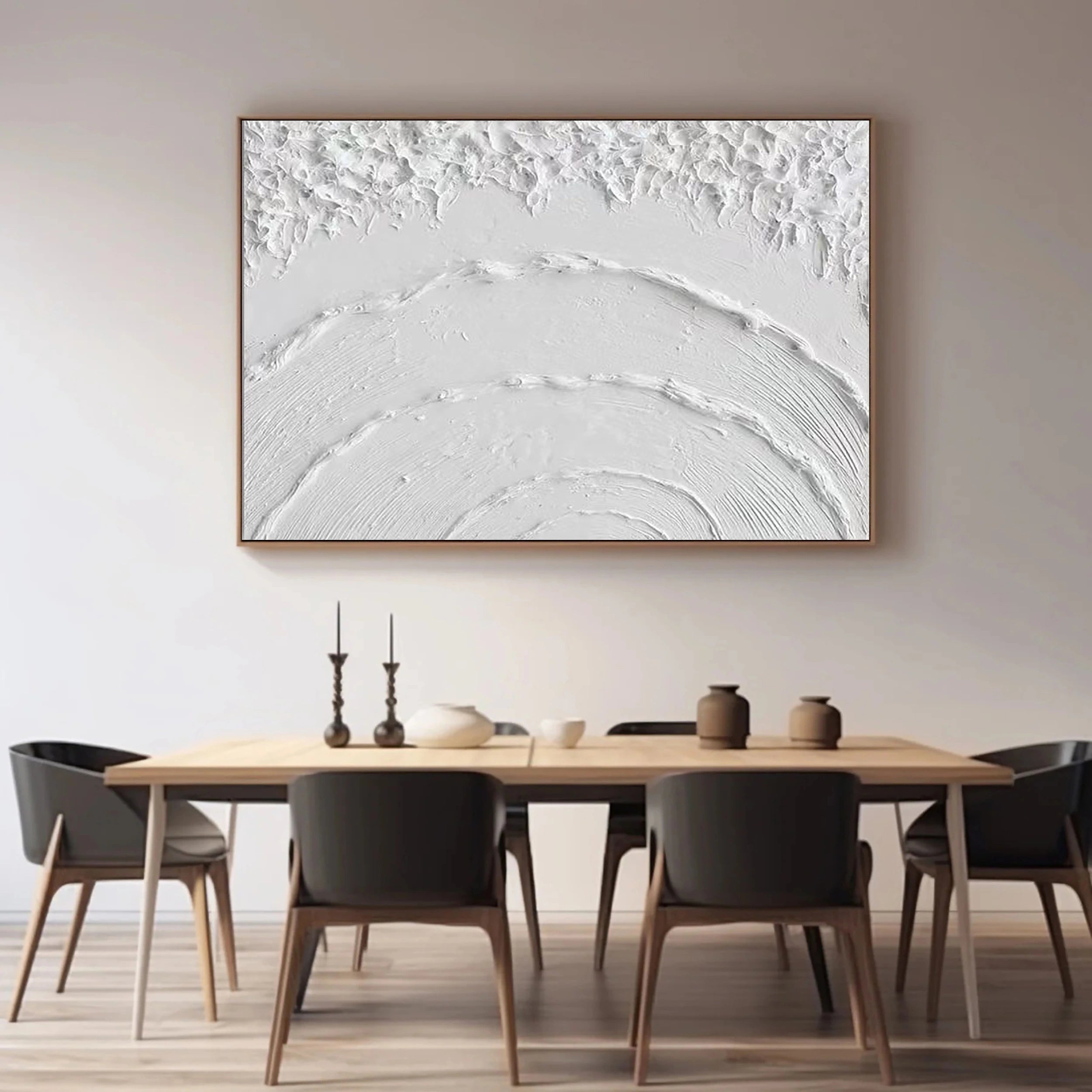 White Textured Minimalist Wall Art #WT059