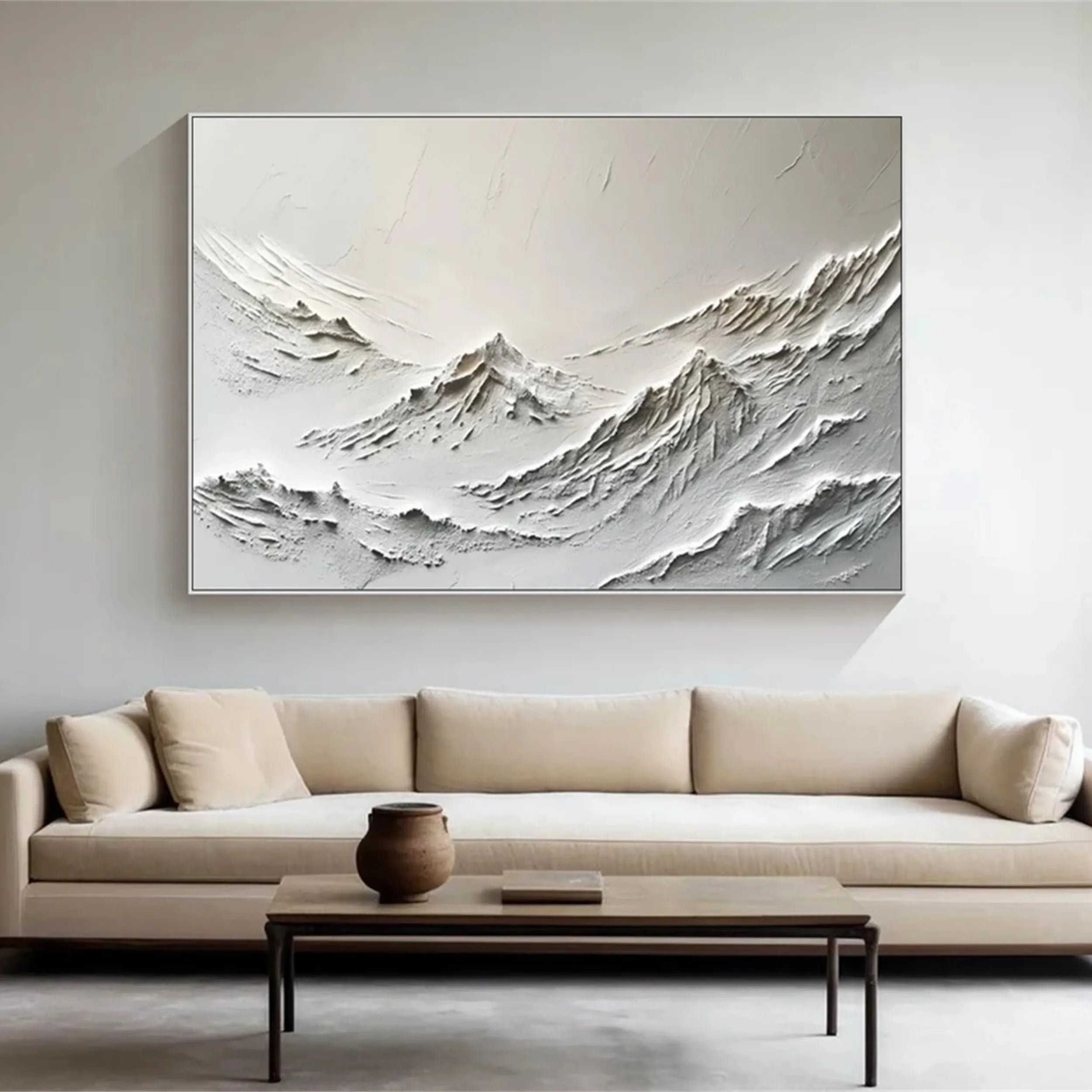 White Textured Minimalist Wall Art #WT120