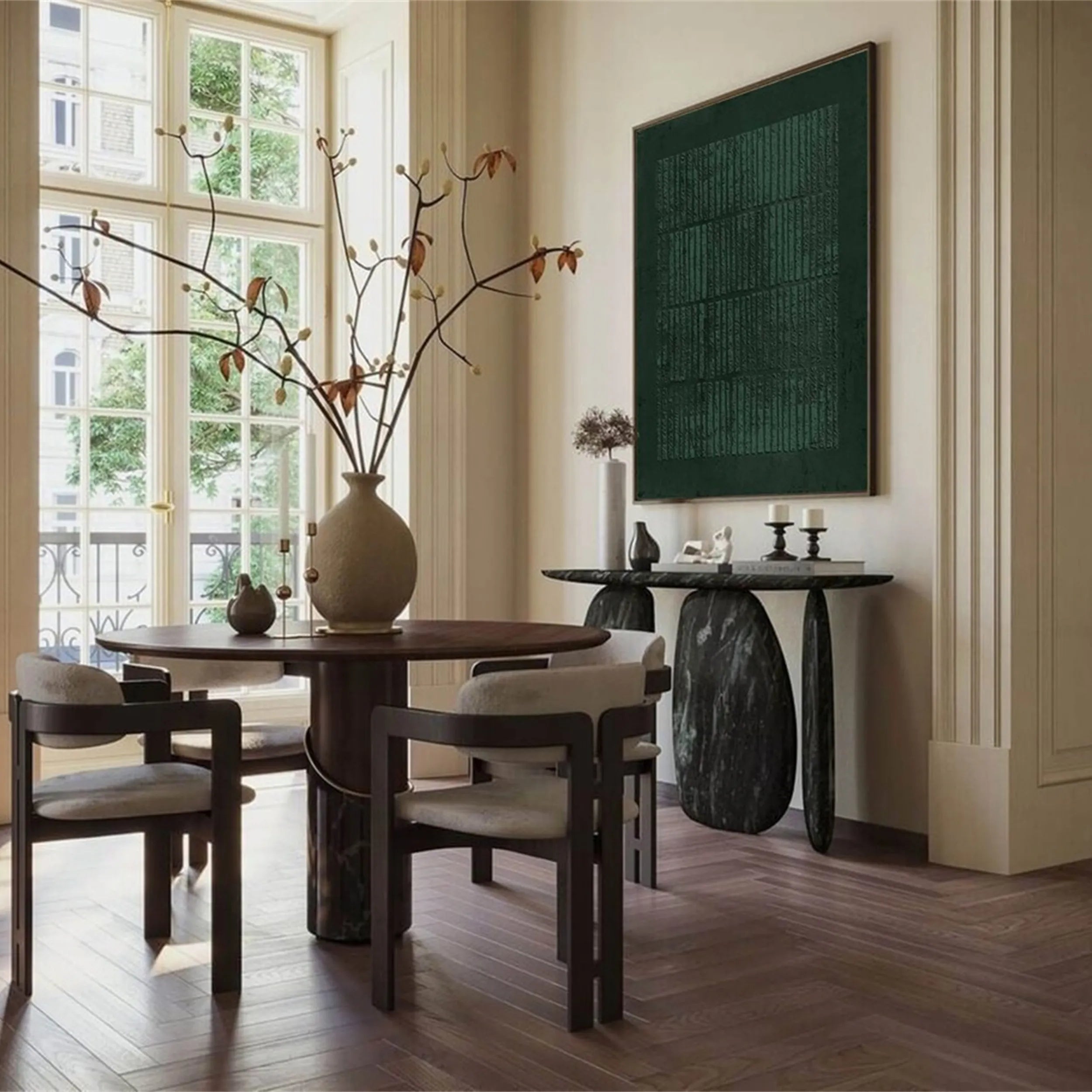 Green Textured Minimalist Wall Art #GT013