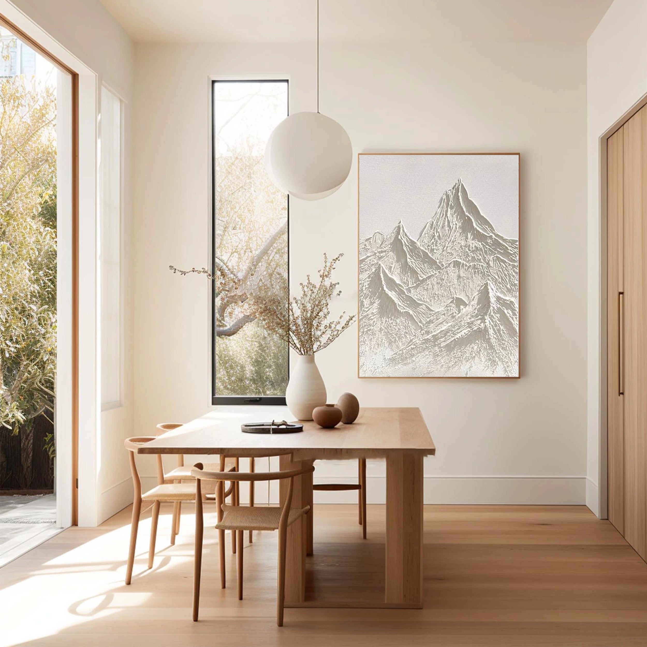 White Textured Minimalist Wall Art #WT070