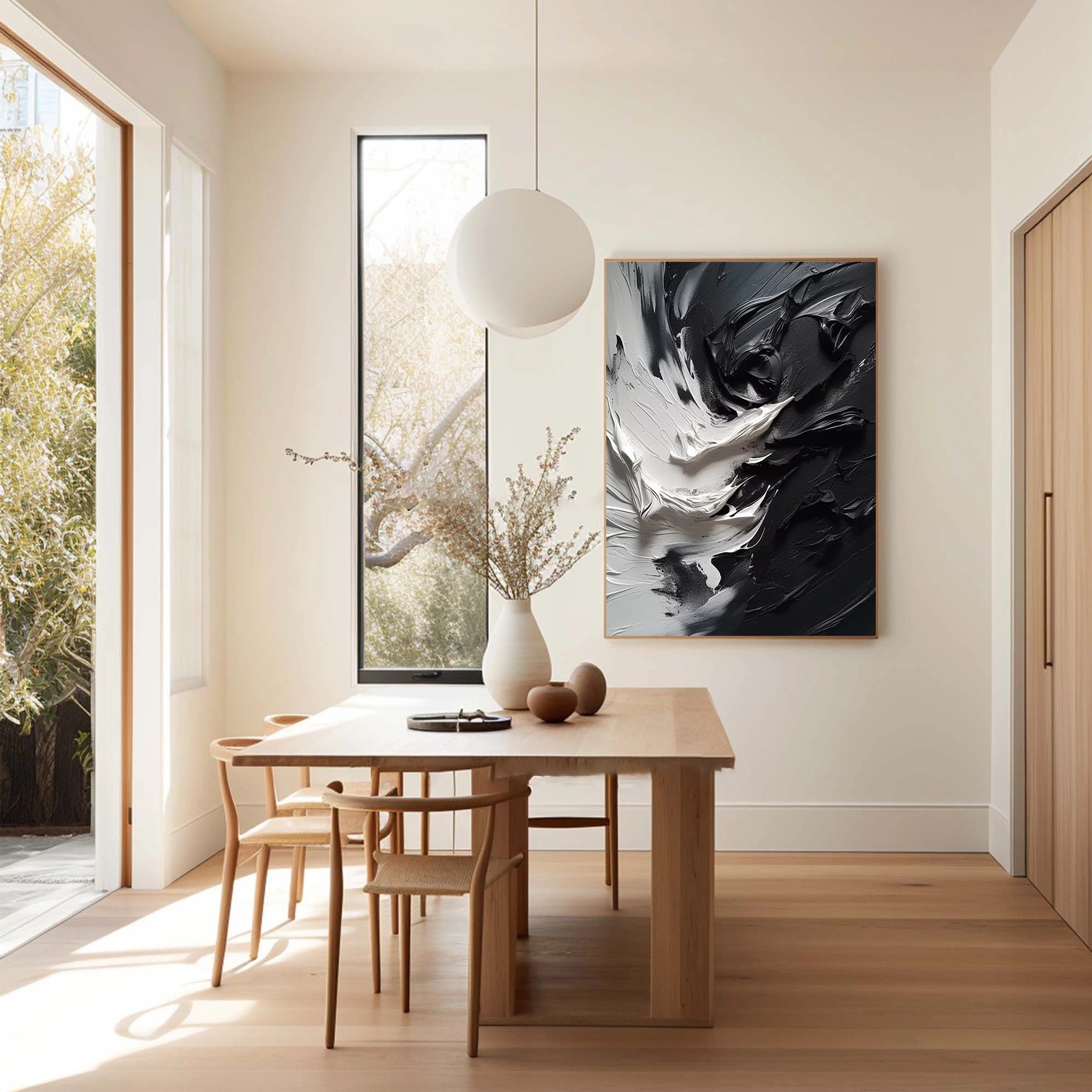 Black Textured Minimalist Wall Art #BT032