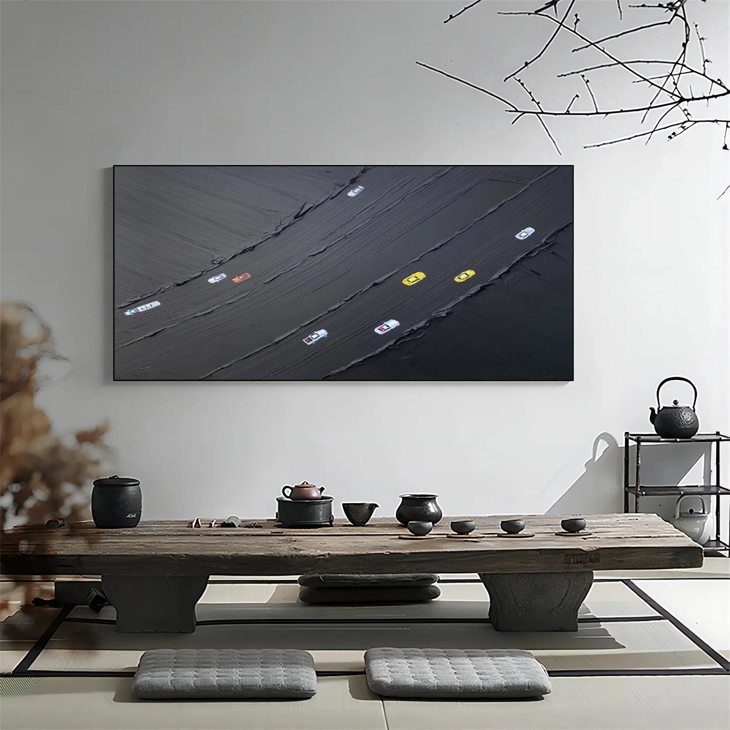 Black Textured Minimalist Wall Art #BT065
