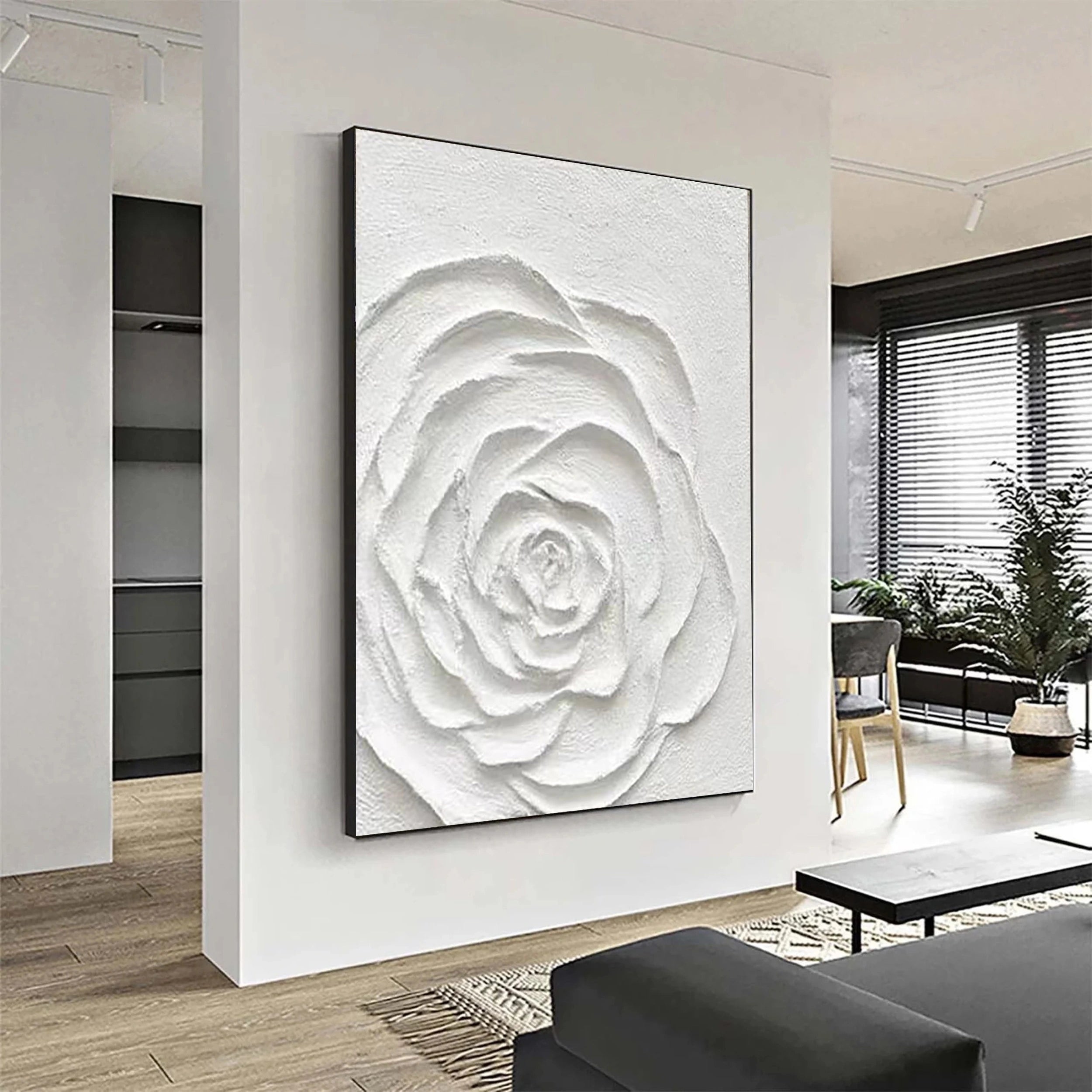 White Textured Minimalist Wall Art #WT053