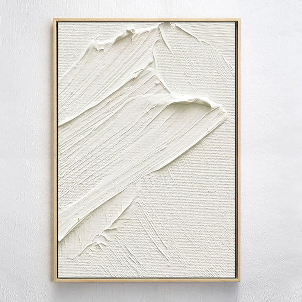 White Textured Minimalist Wall Art #WT025