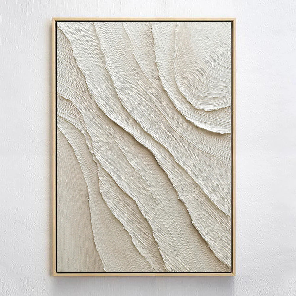 White Textured Minimalist Wall Art #WT031