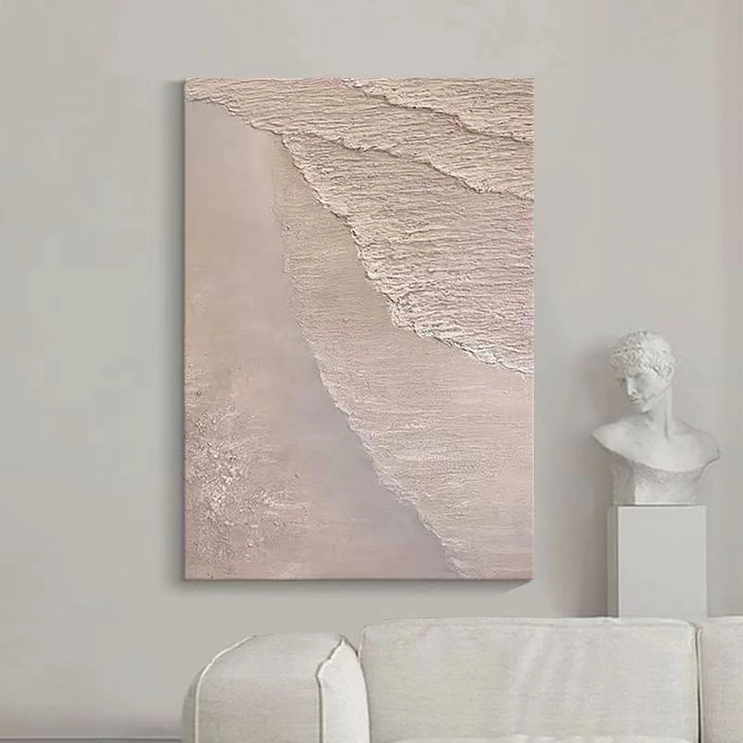 Beige & Brown Textured Minimalist Wall Art #BM018