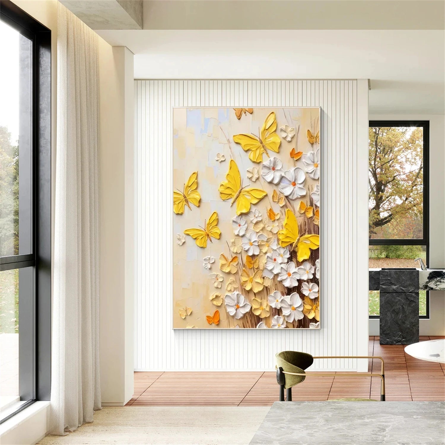Colorful Tree And Flower Painting #TF092