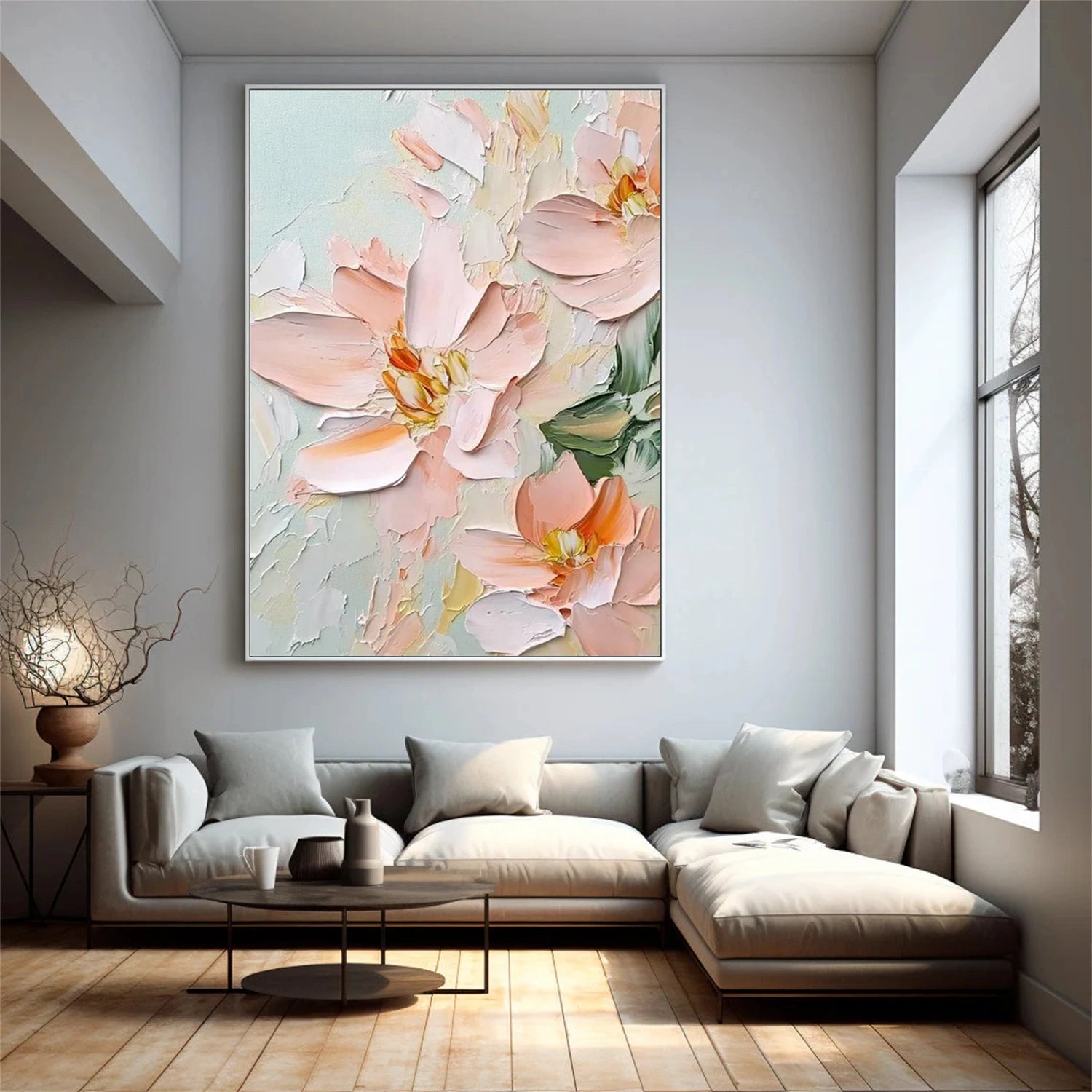Colorful Tree And Flower Painting #TF088