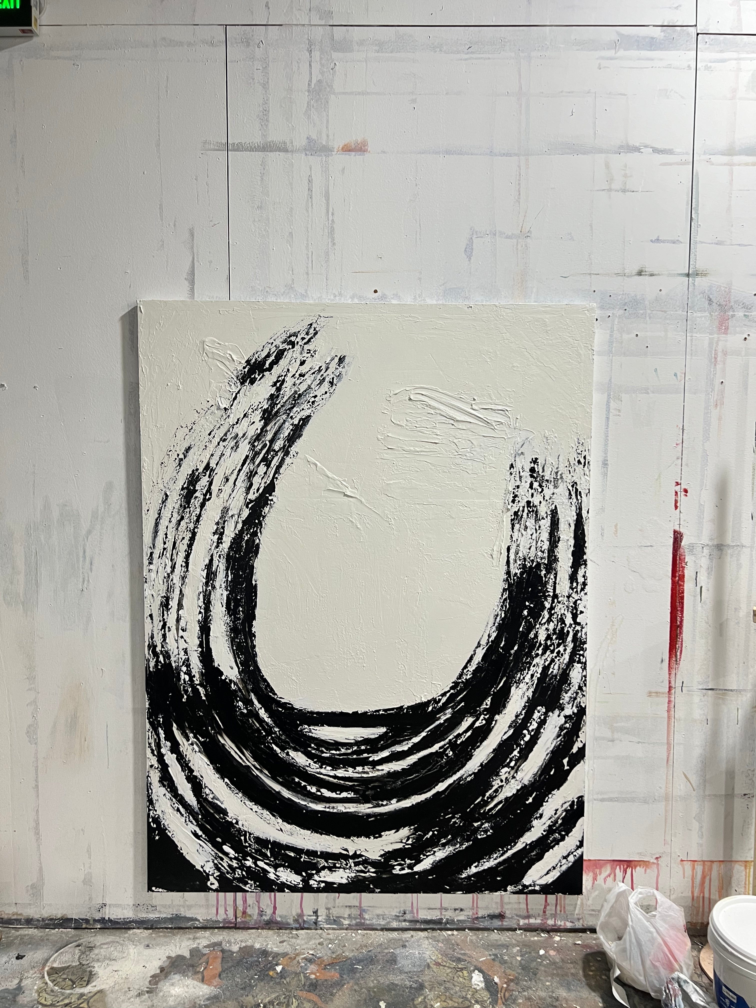 Black Textured Minimalist Wall Art #BT007