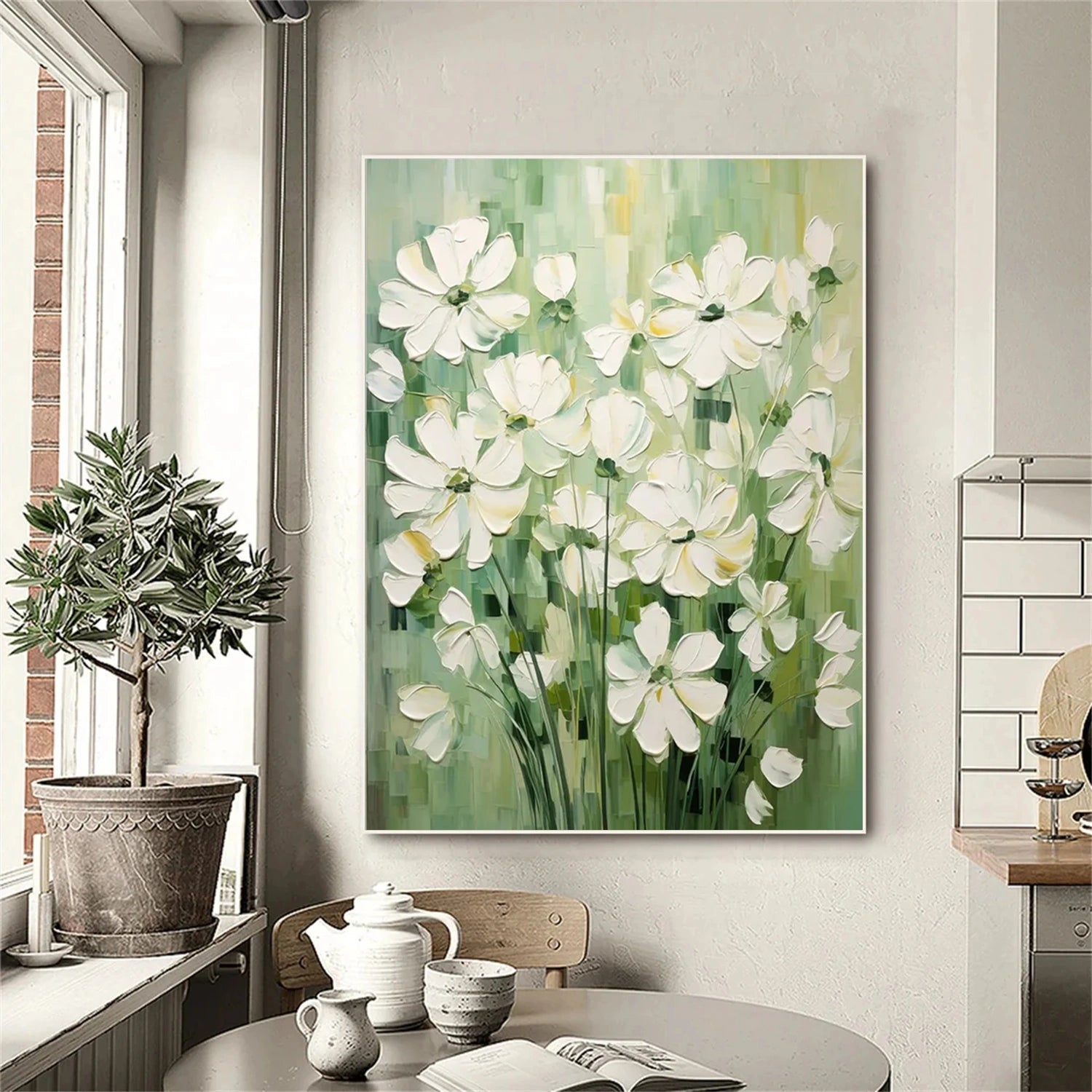 Colorful Tree And Flower Painting #TF089