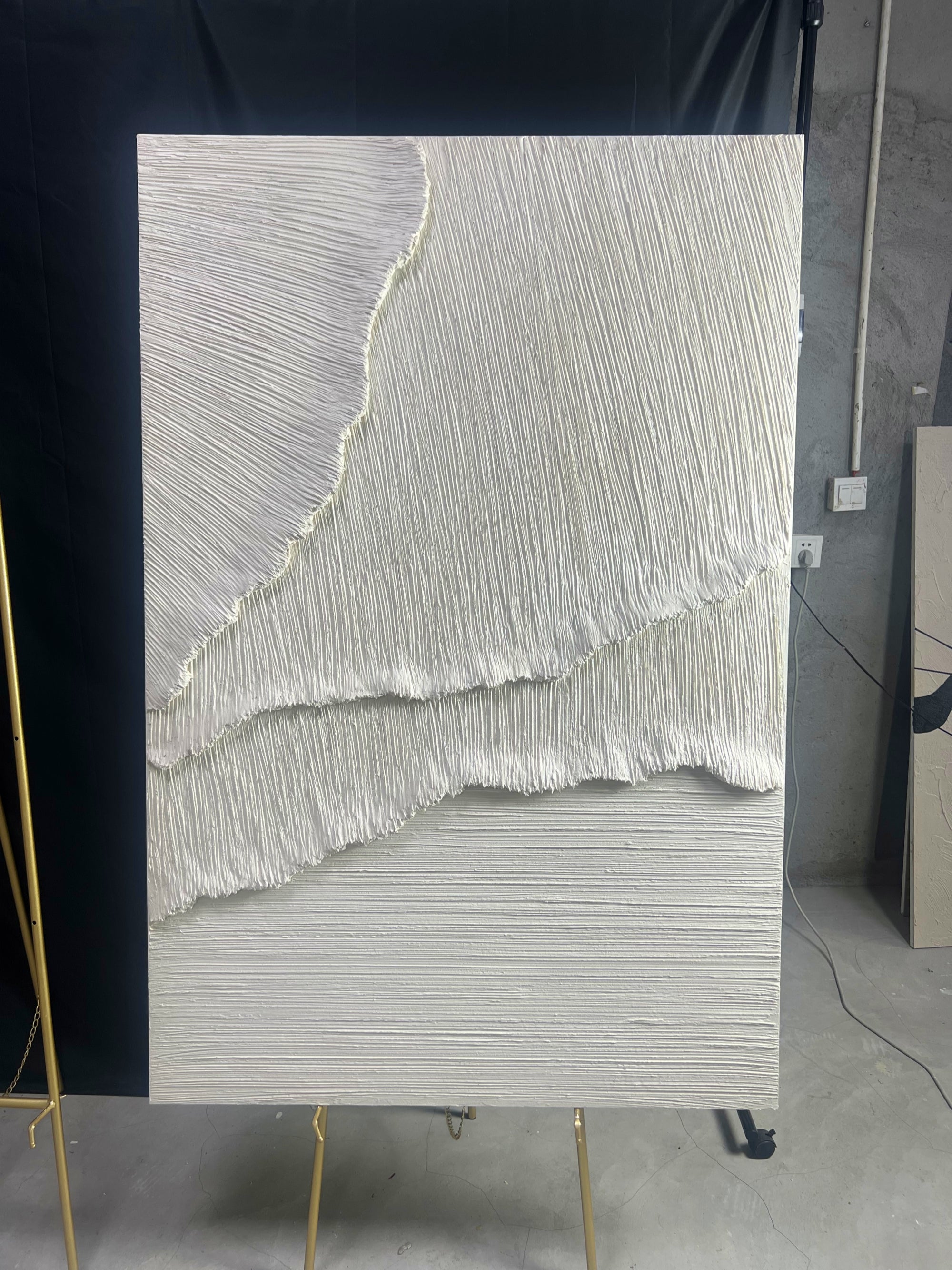 White Textured Minimalist Wall Art #WT009