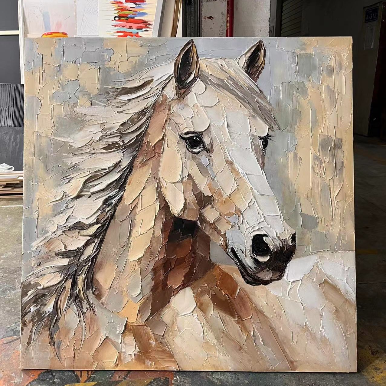 Abstract Animal Art Horse Texture Wall Art #AT006