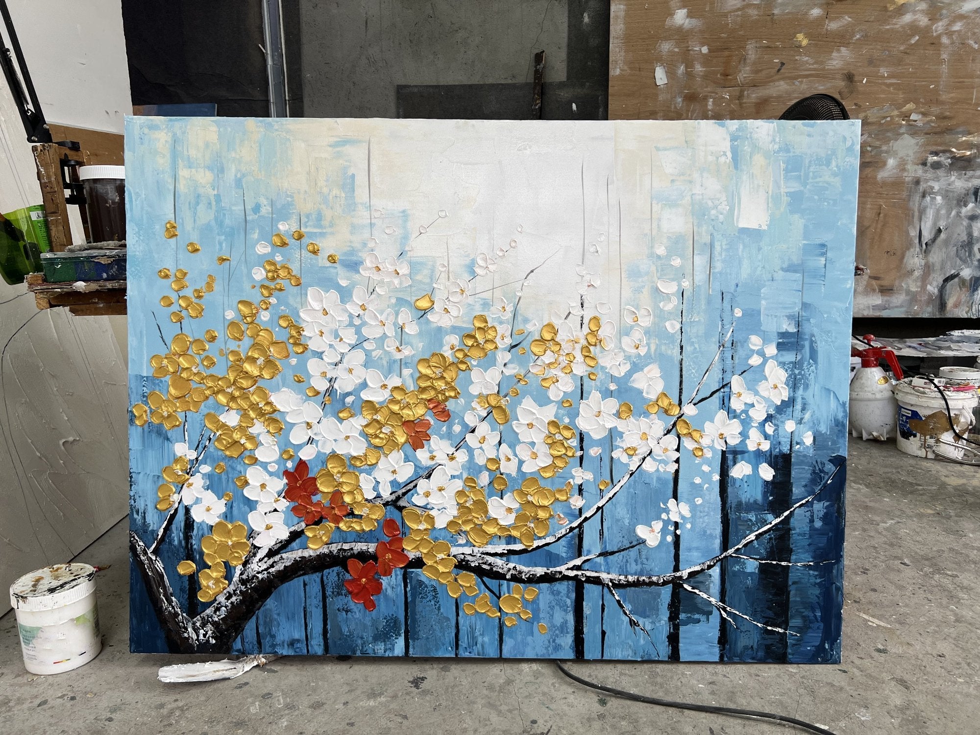 Colorful Tree And Flower Painting #TF020