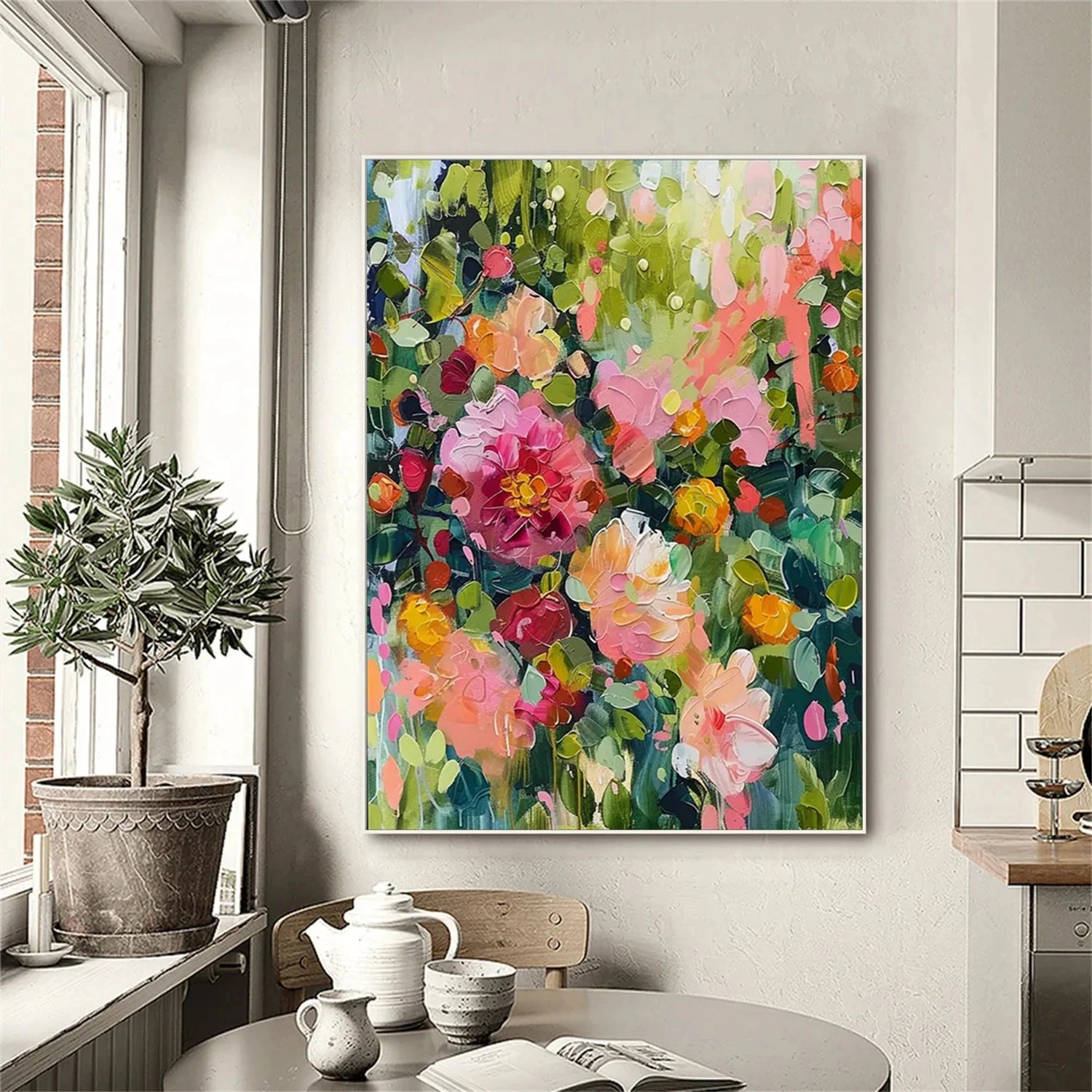 Colorful Tree And Flower Painting #TF096