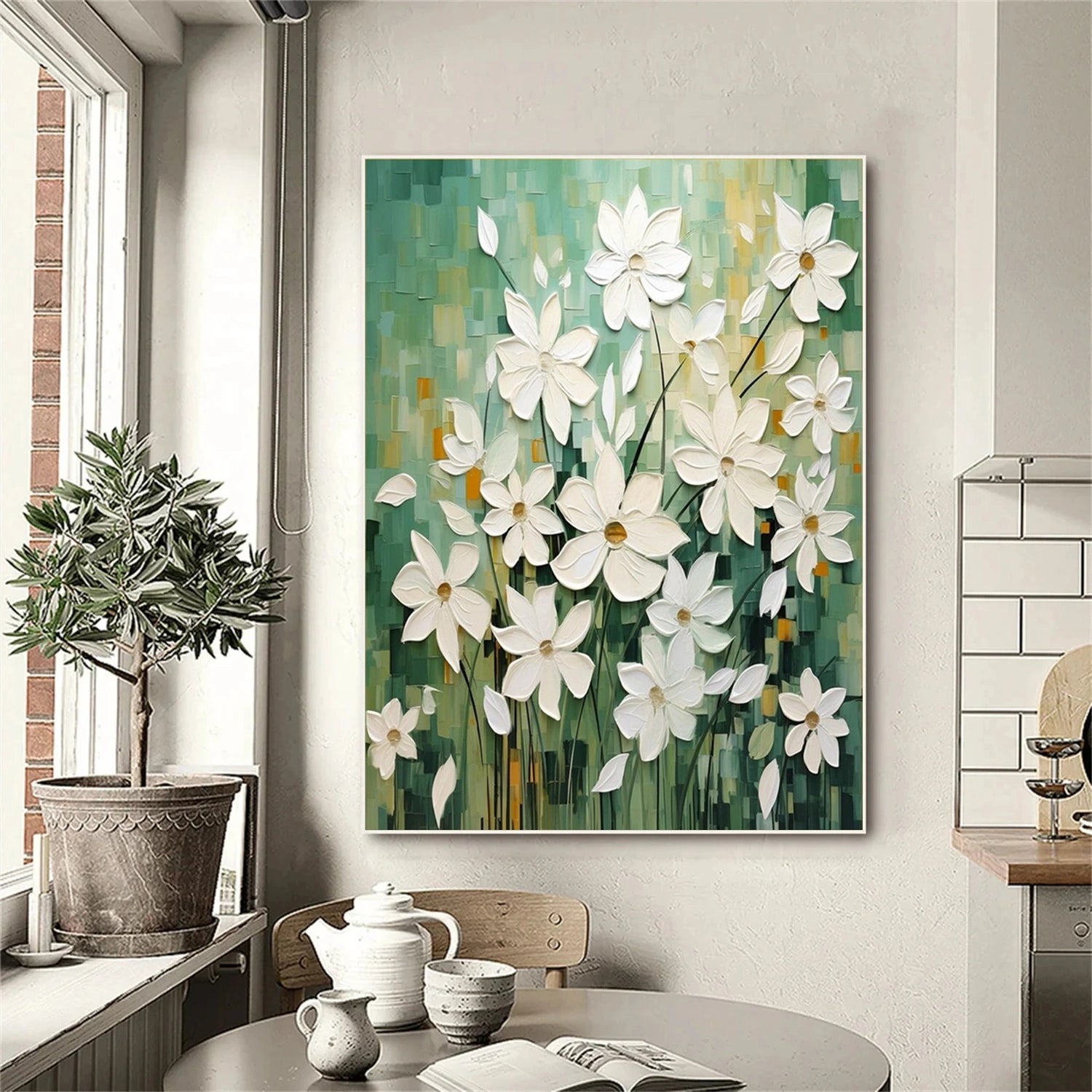 Colorful Tree And Flower Painting #TF091