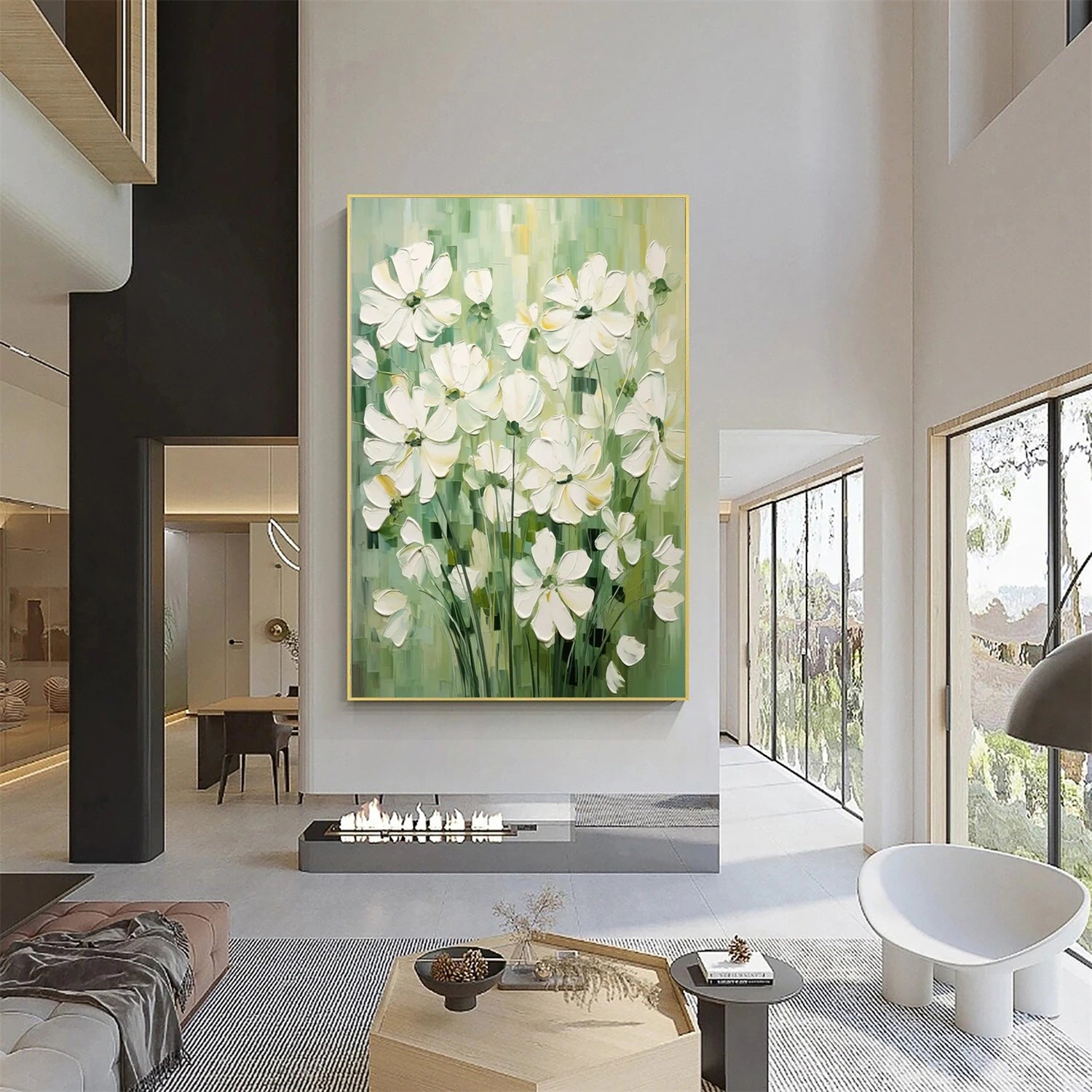 Colorful Tree And Flower Painting #TF089