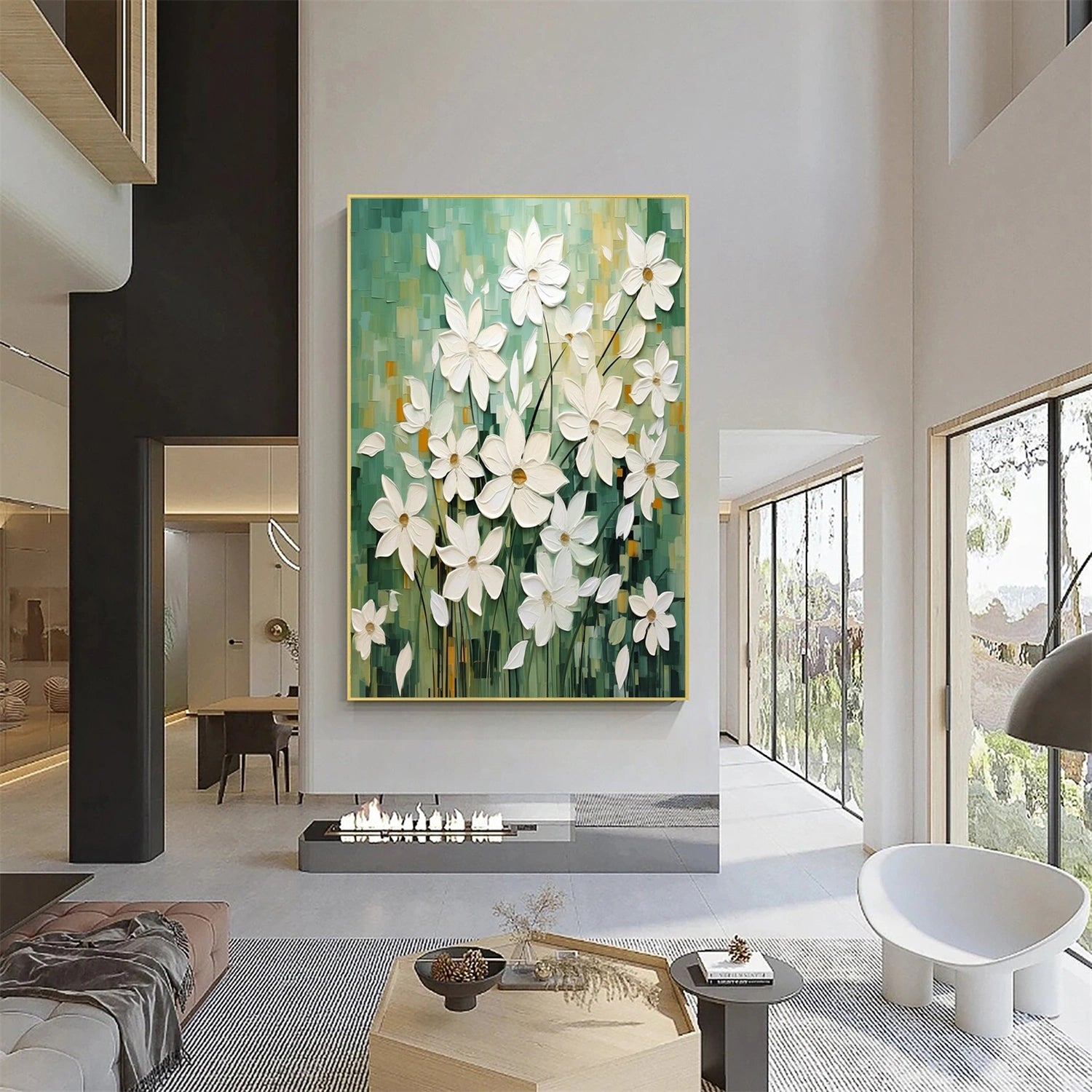 Colorful Tree And Flower Painting #TF091