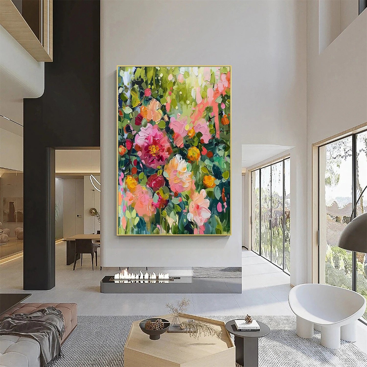 Colorful Tree And Flower Painting #TF096