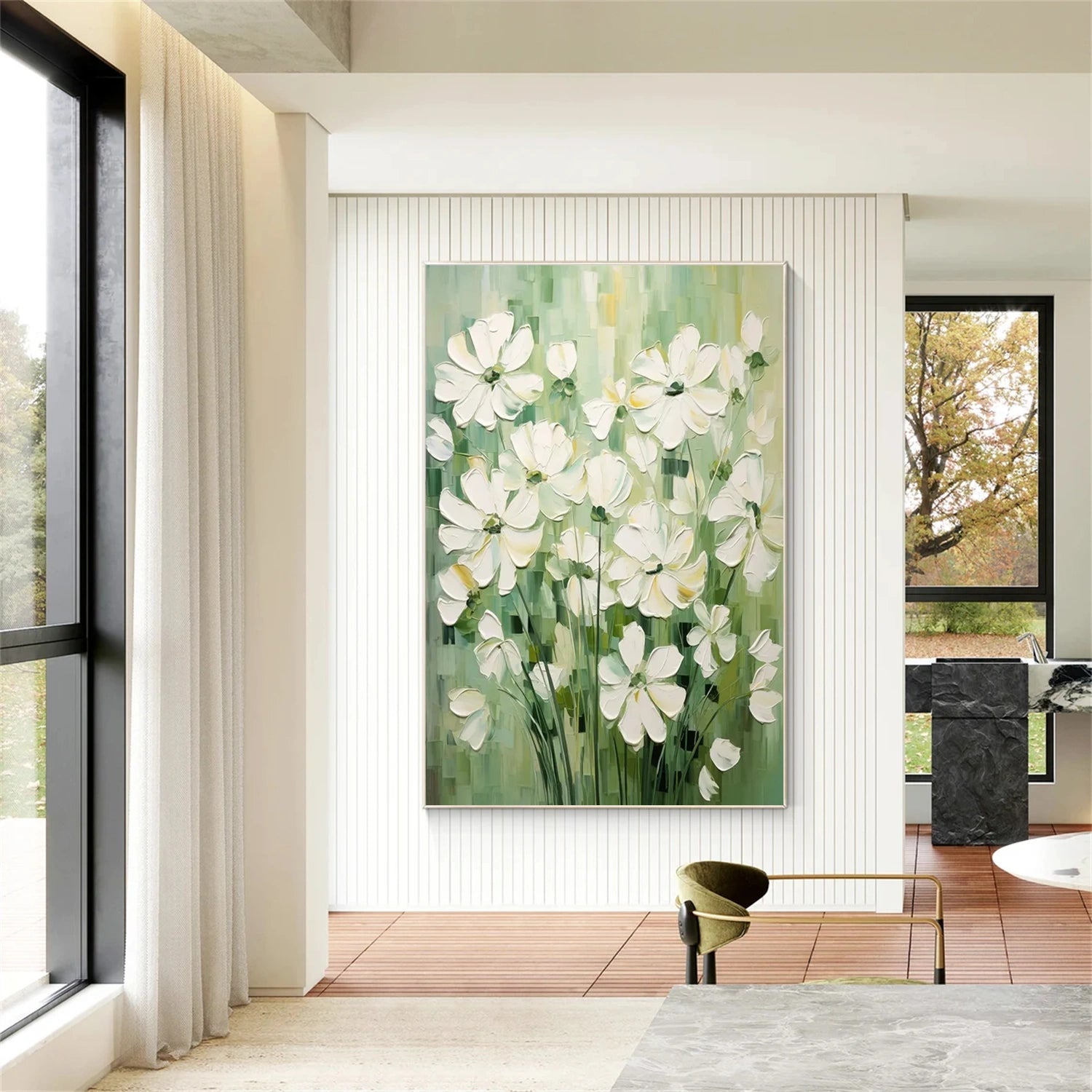 Colorful Tree And Flower Painting #TF089