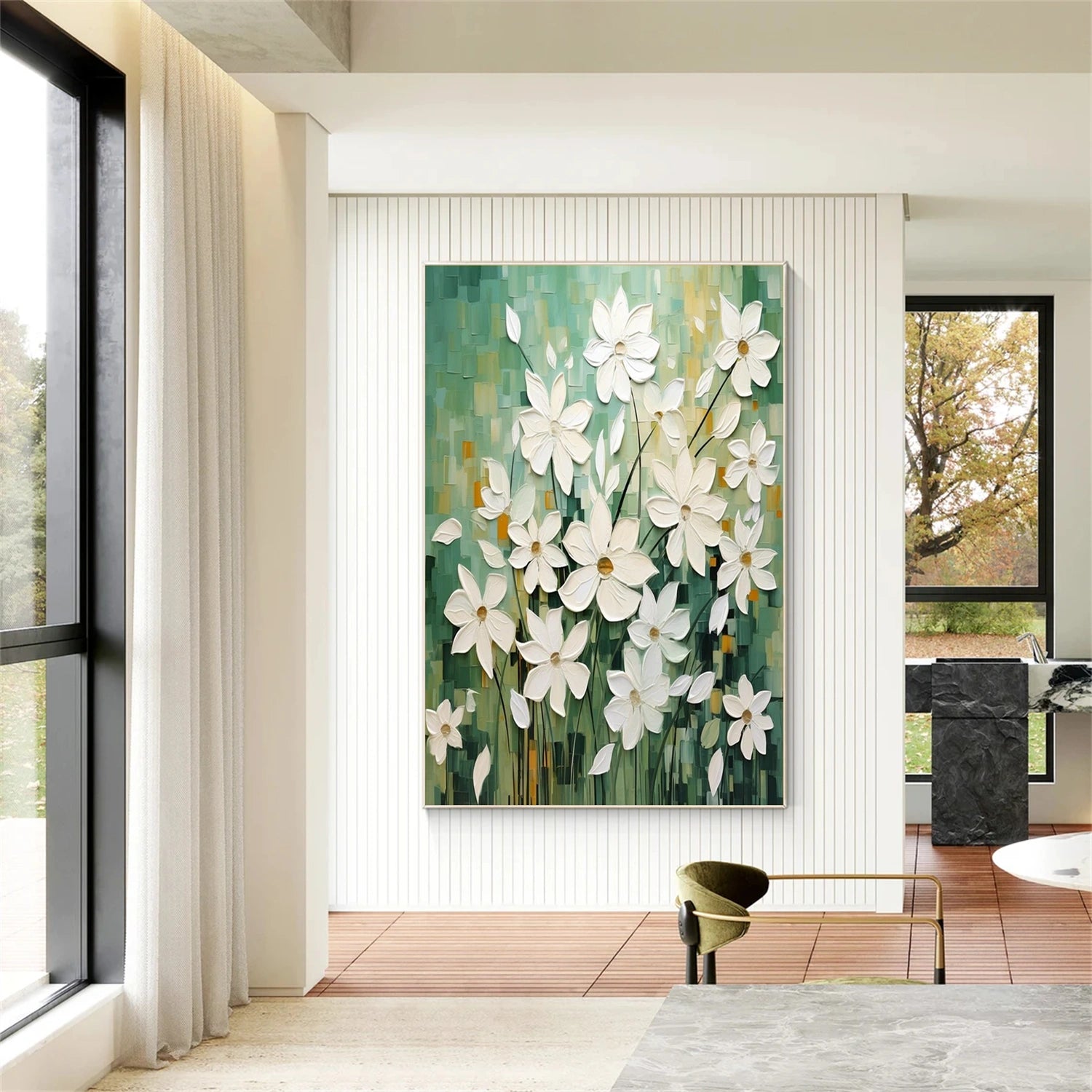 Colorful Tree And Flower Painting #TF091