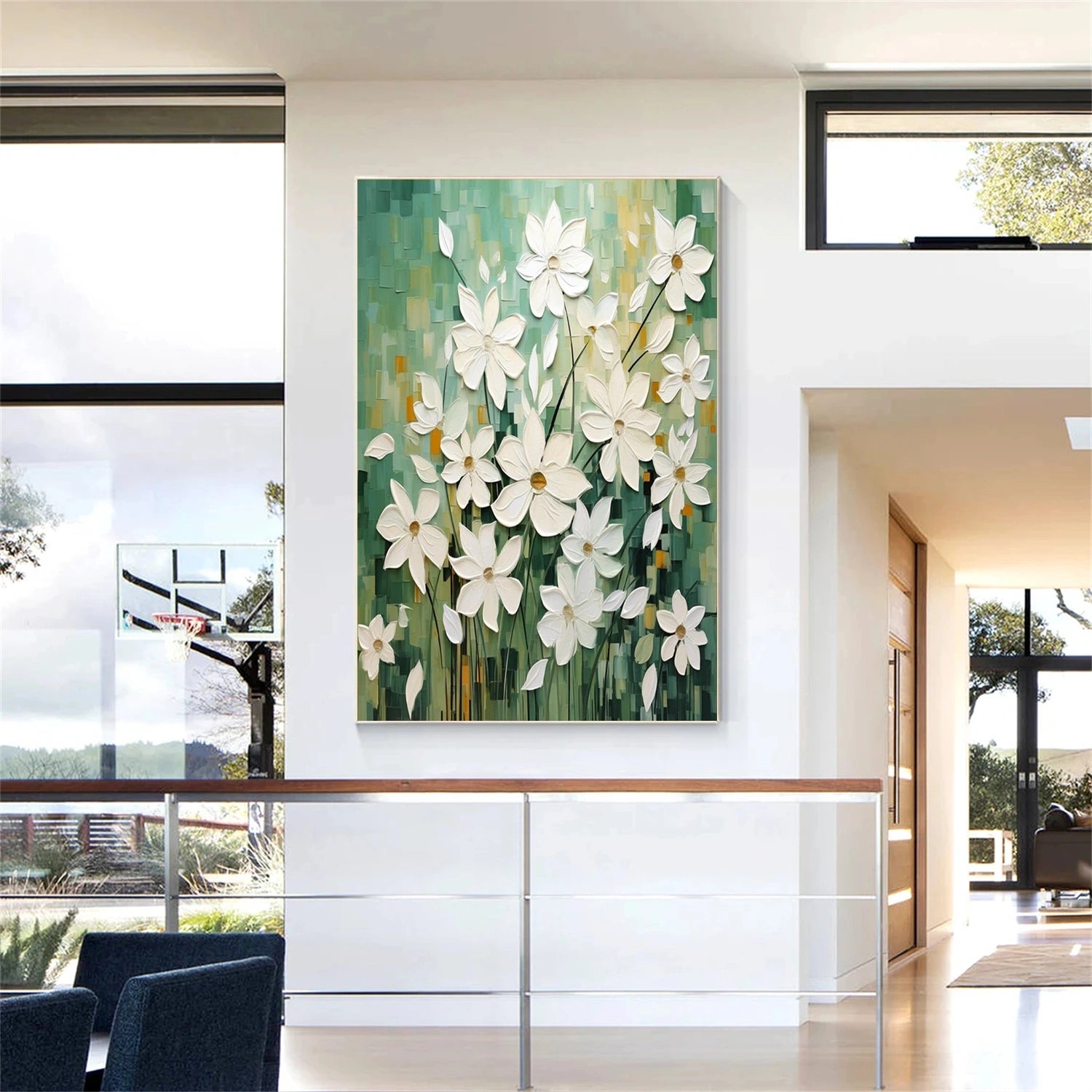 Colorful Tree And Flower Painting #TF091