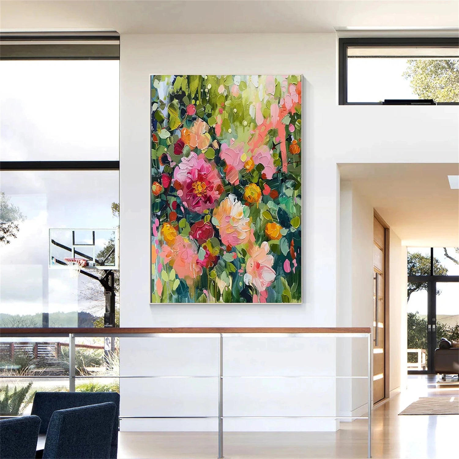 Colorful Tree And Flower Painting #TF096