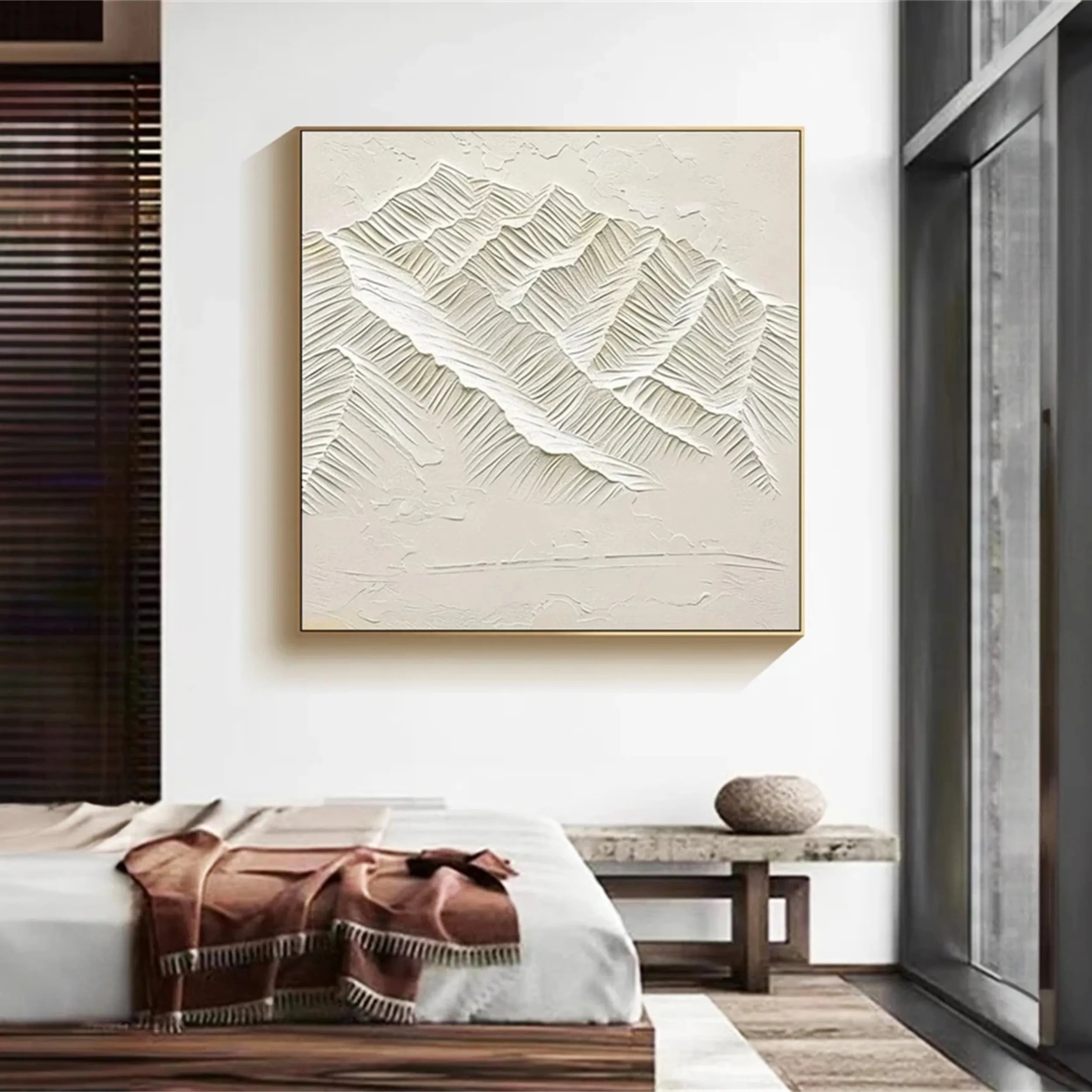 White Textured Minimalist Wall Art #WT142