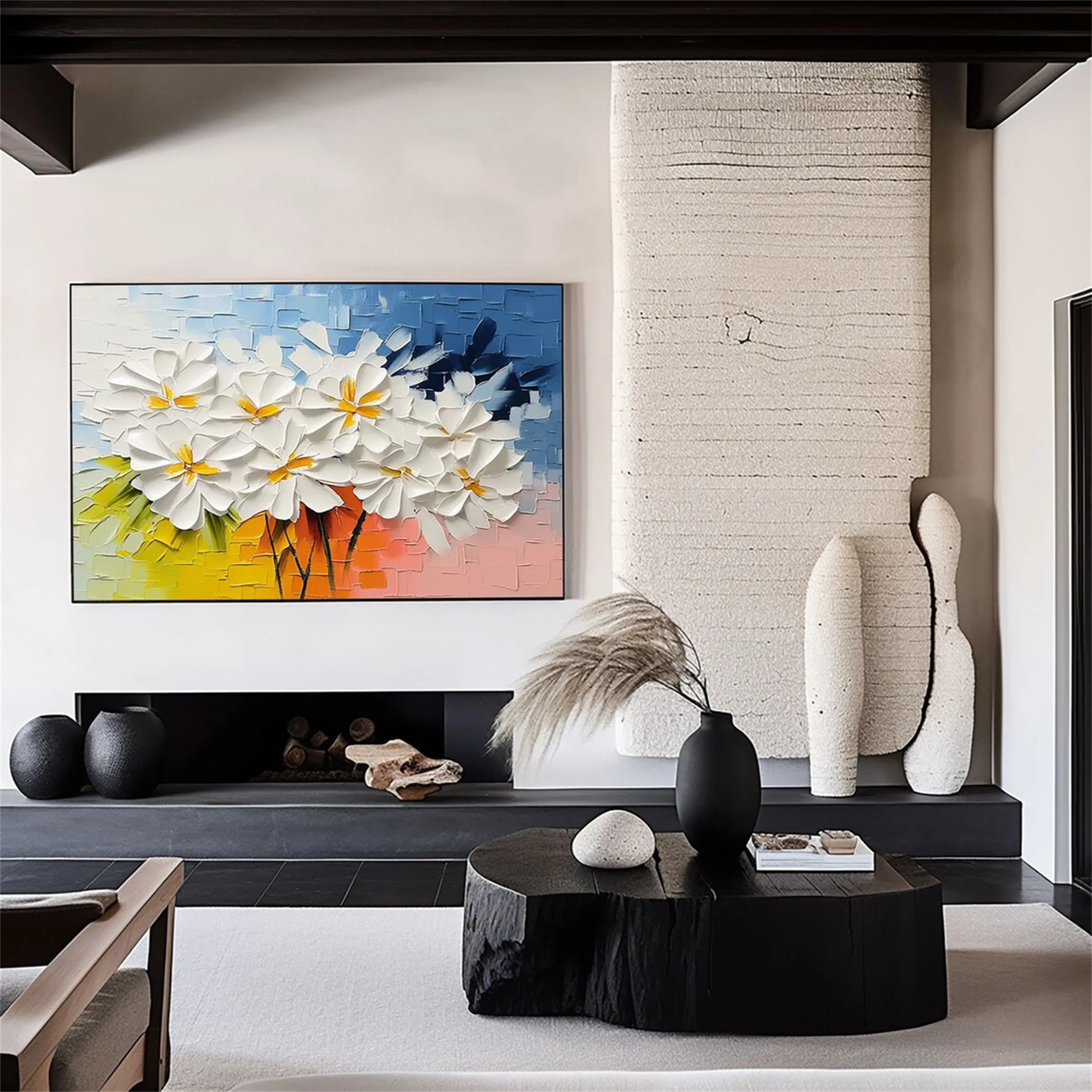 Colorful Tree And Flower Painting #TF010