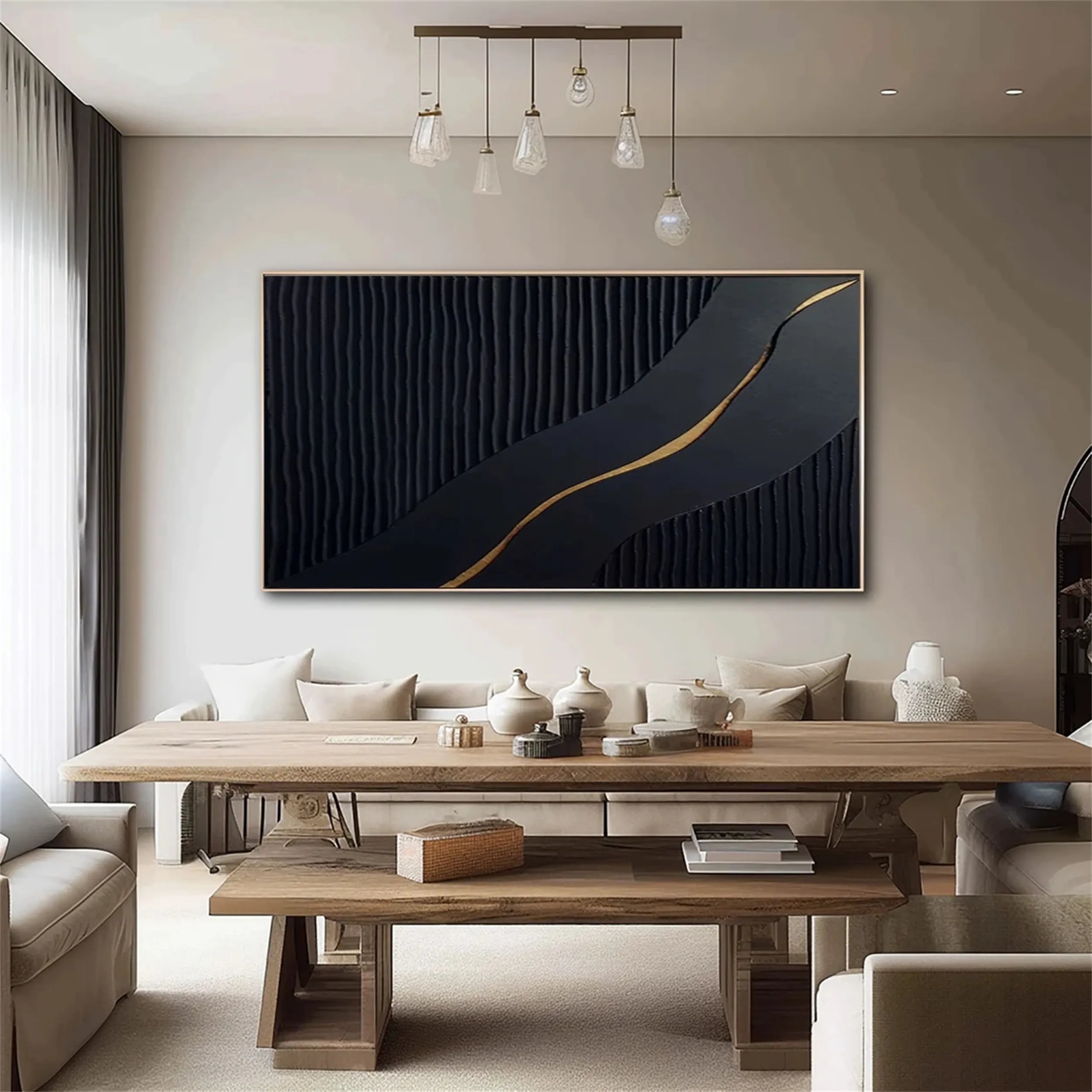 Black Textured Minimalist Wall Art #BT055