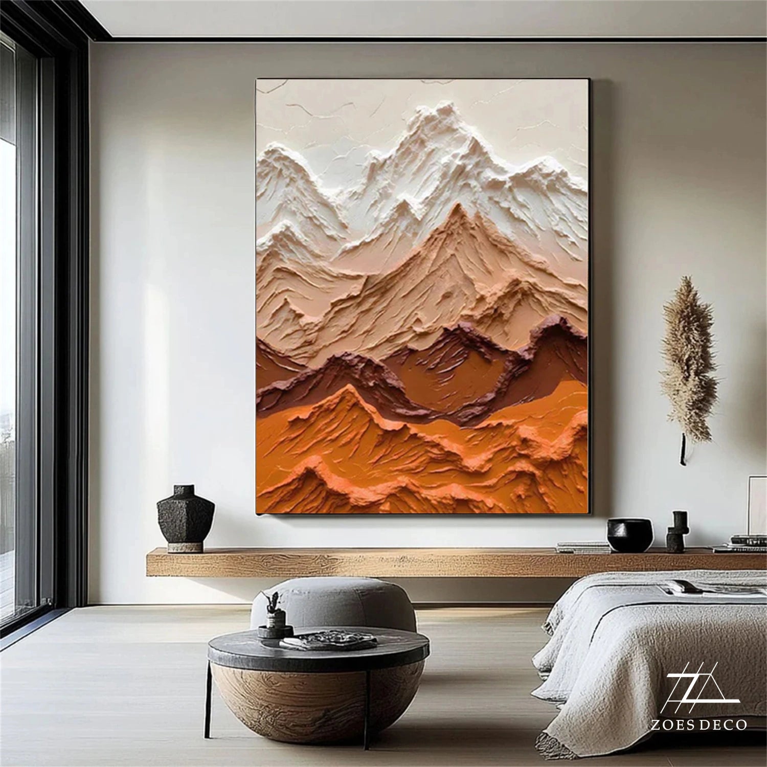 Abstract Mountain Textured Canvas Art #WT185