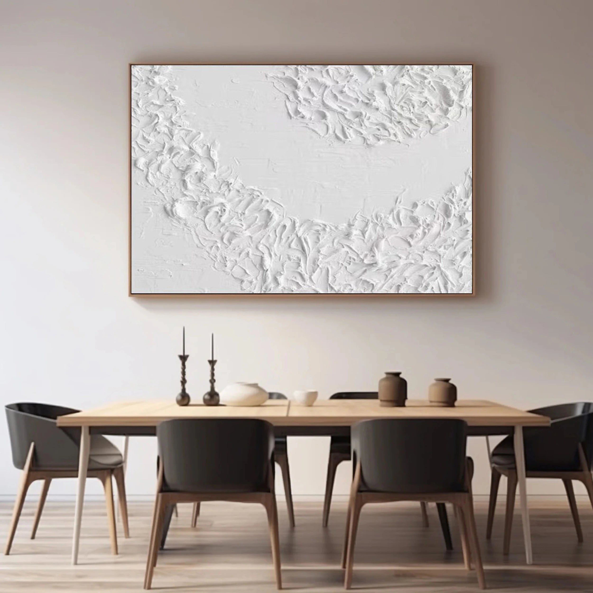 White Textured Minimalist Wall Art #WT057