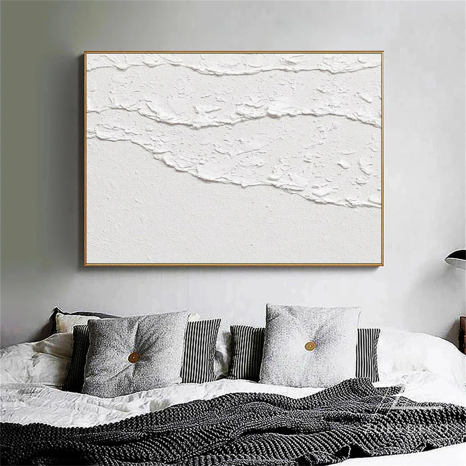 White Textured Minimalist Wall Art #WT180