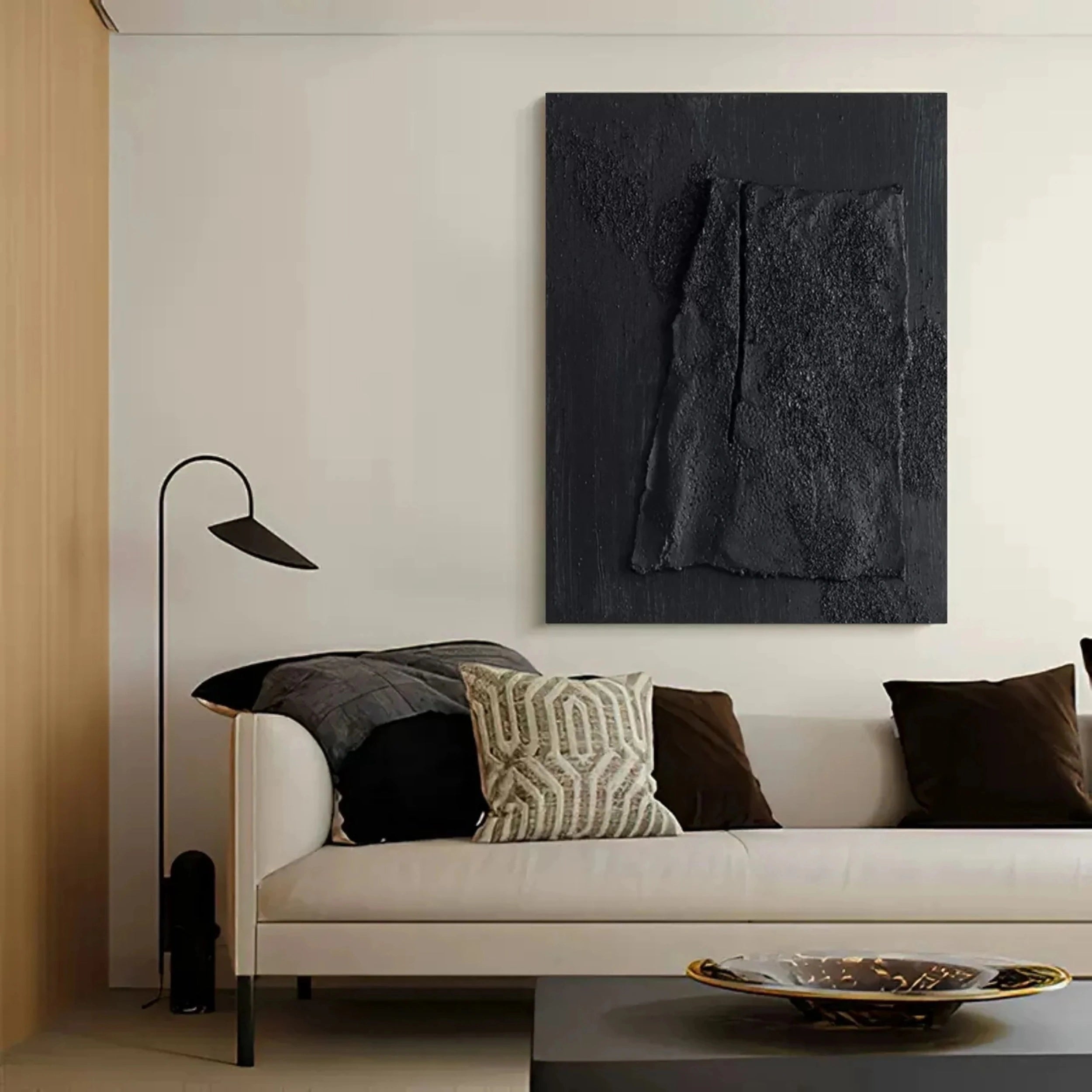 Black Textured Minimalist Wall Art #BT034