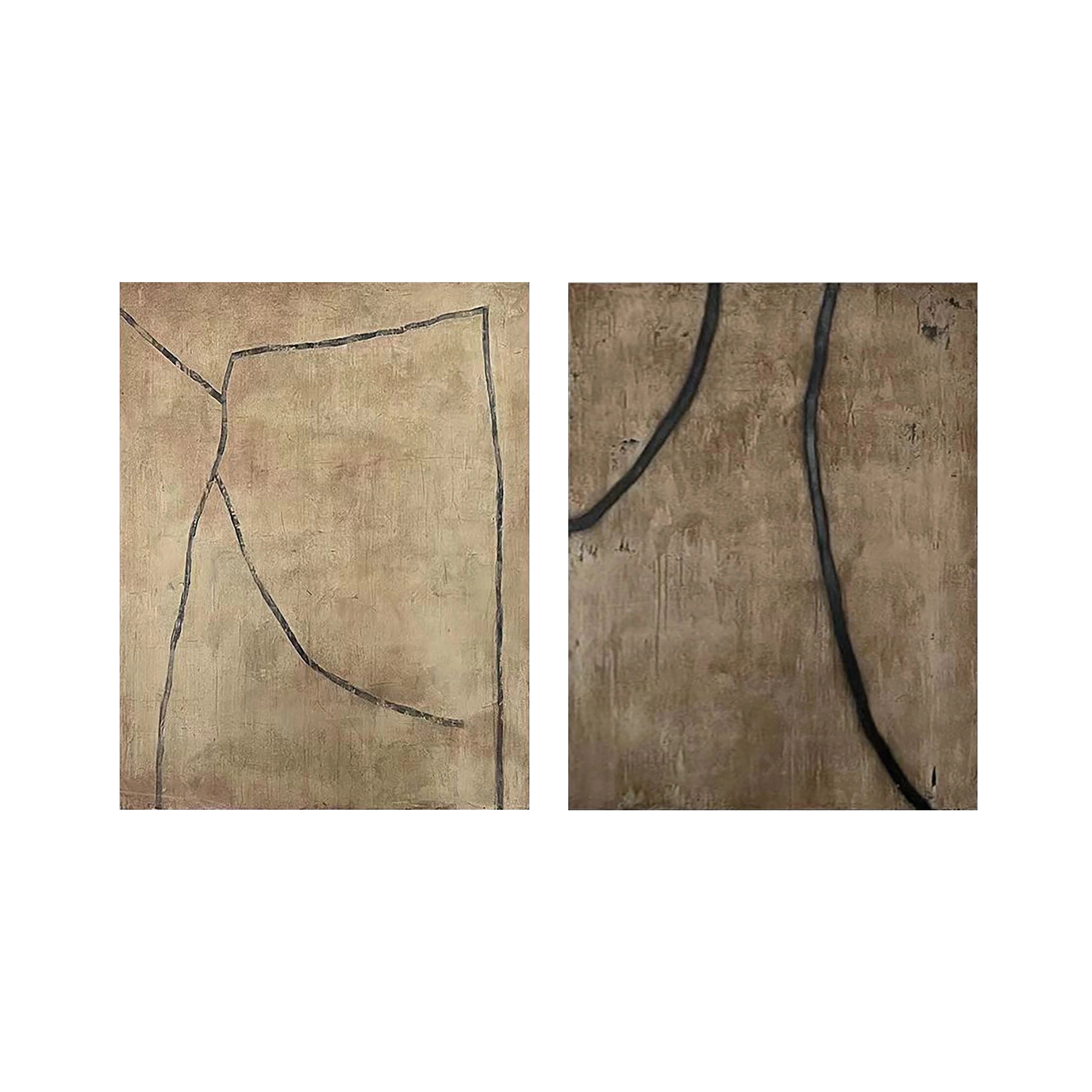 Wabi Sabi Abstract Wall Art Set of 2 #WA088