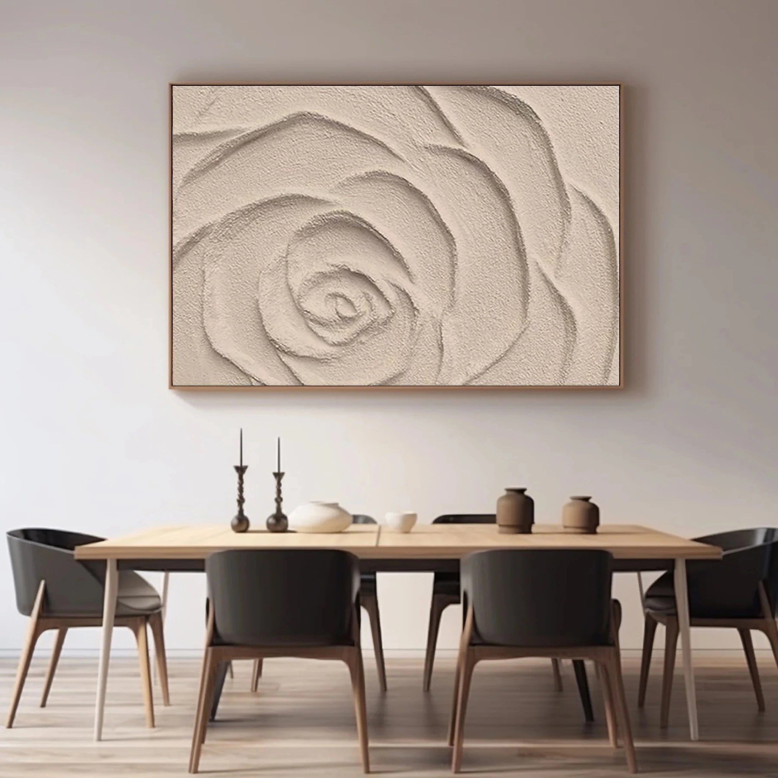 Beige & Brown Textured Minimalist Wall Art #BM022