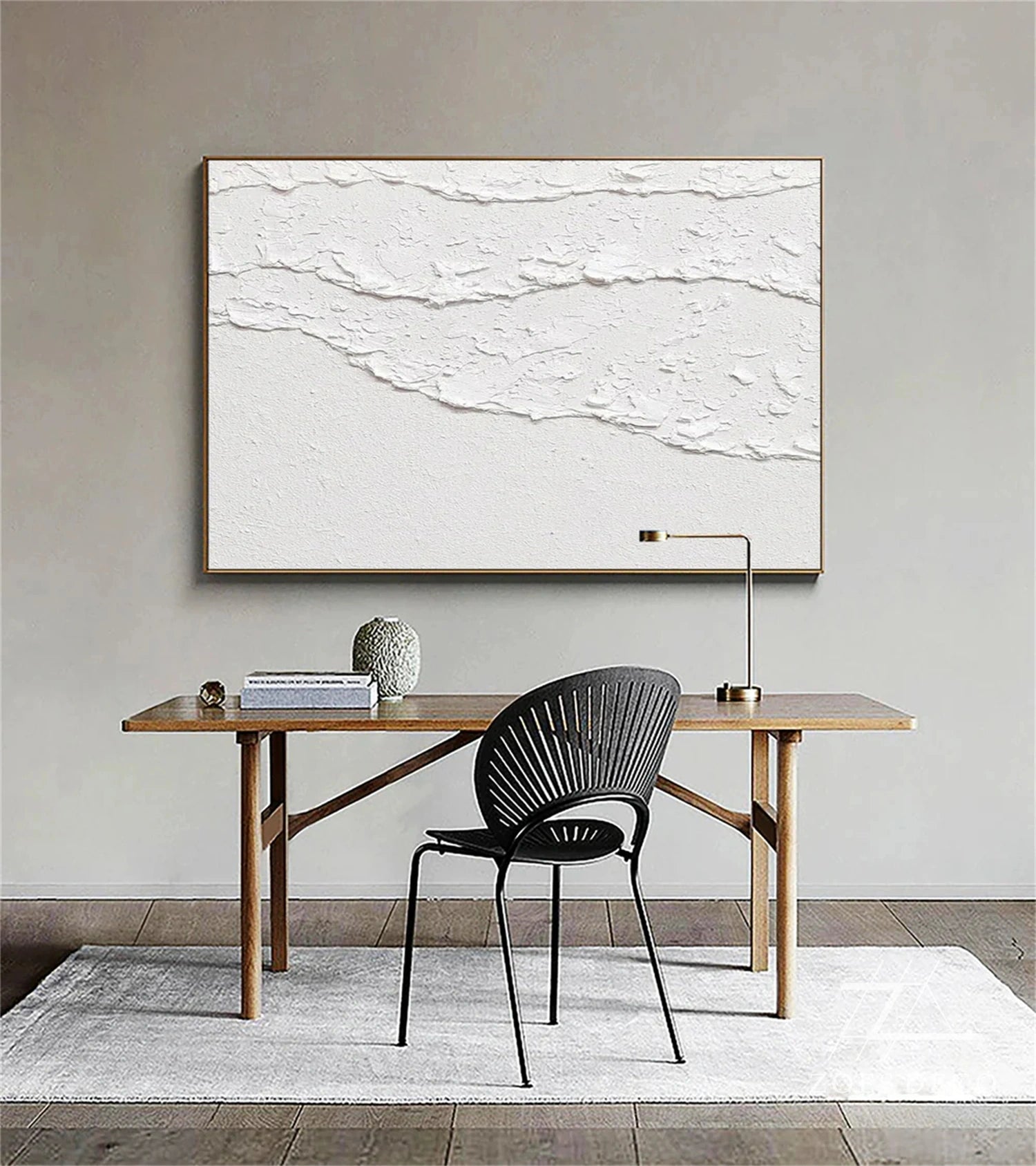 White Textured Minimalist Wall Art #WT180