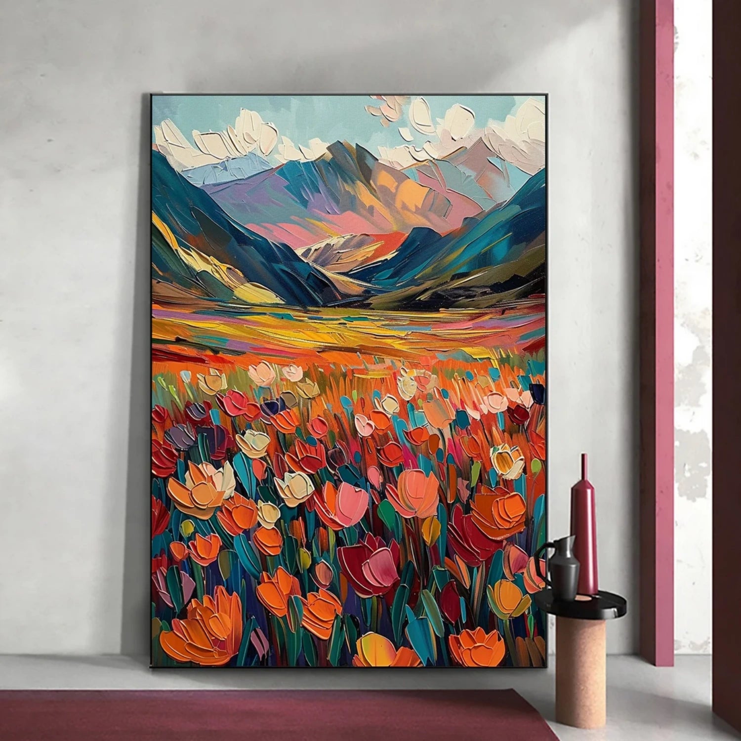 Colorful Tree And Flower Painting #TF080