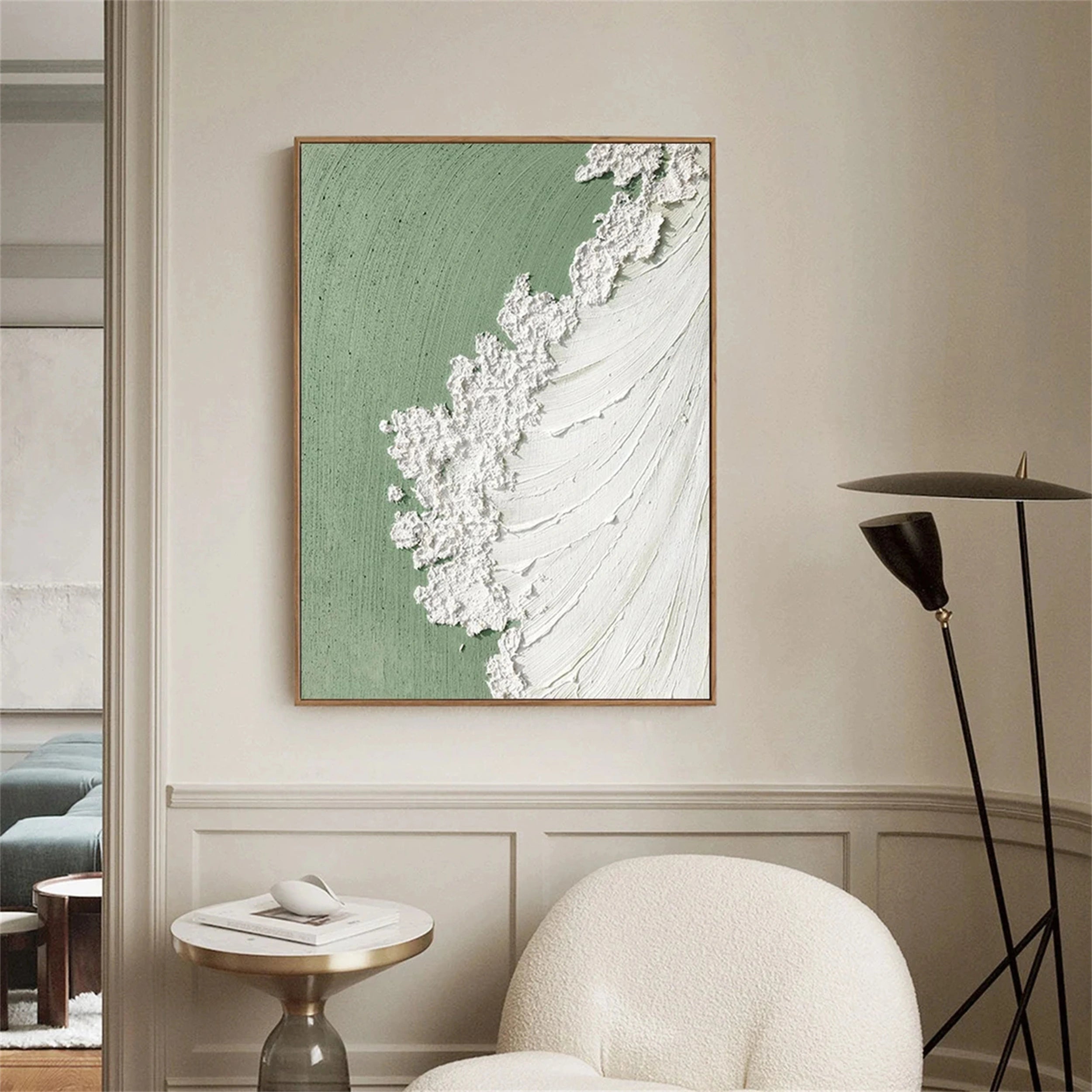 Green Textured Minimalist Wall Art #GT004