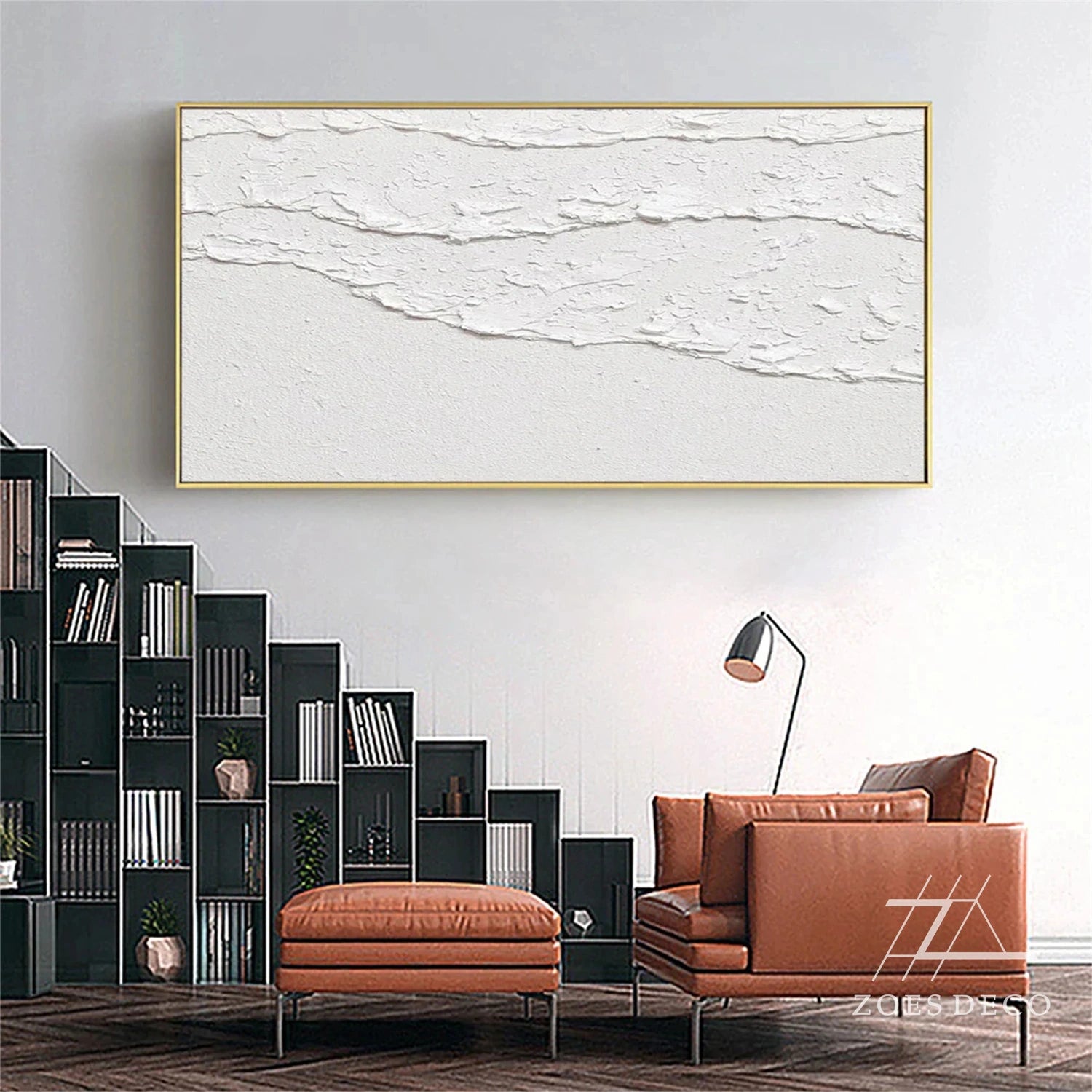 White Textured Minimalist Wall Art #WT180