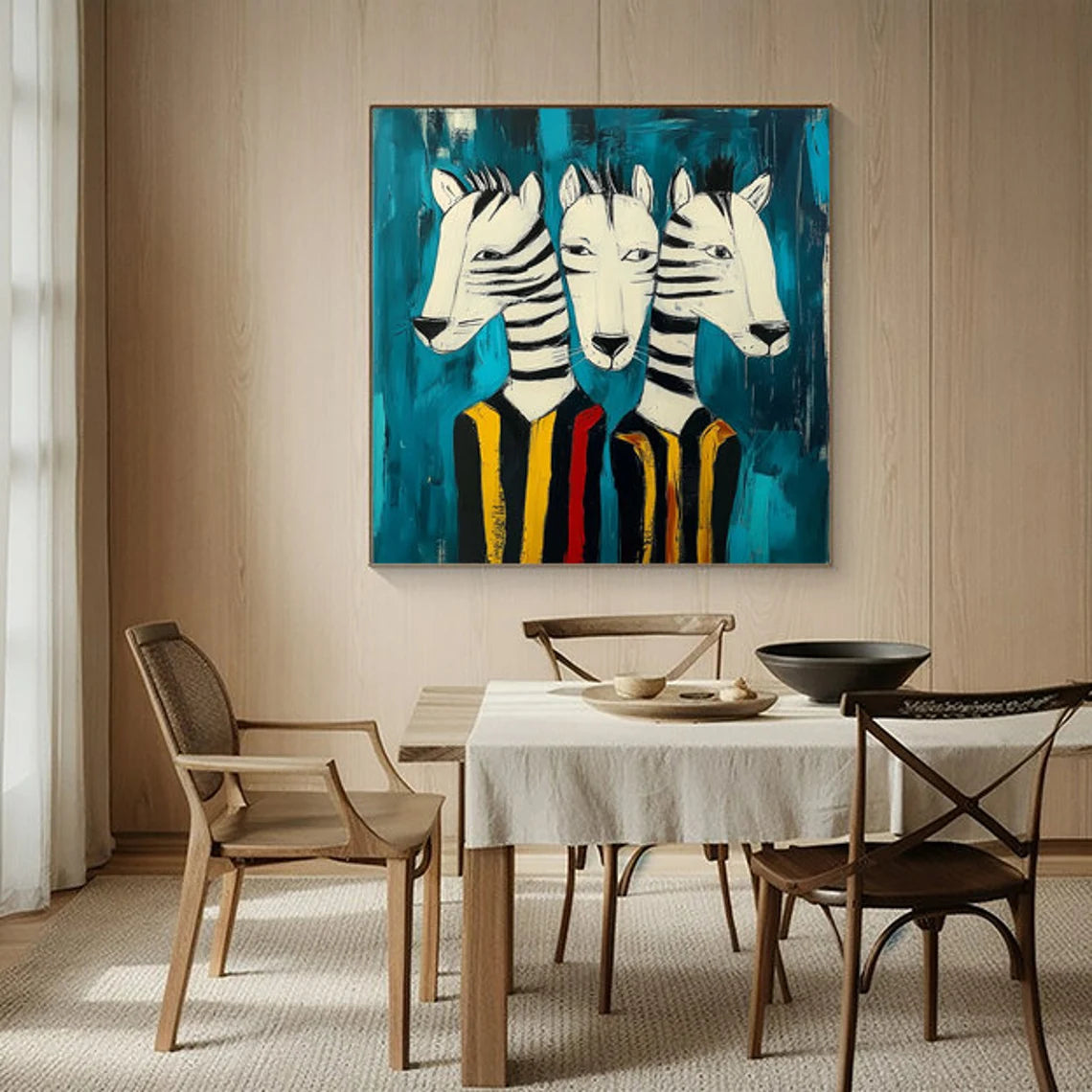 Abstract Animal Art Zebras Texture Wall Art #AT005