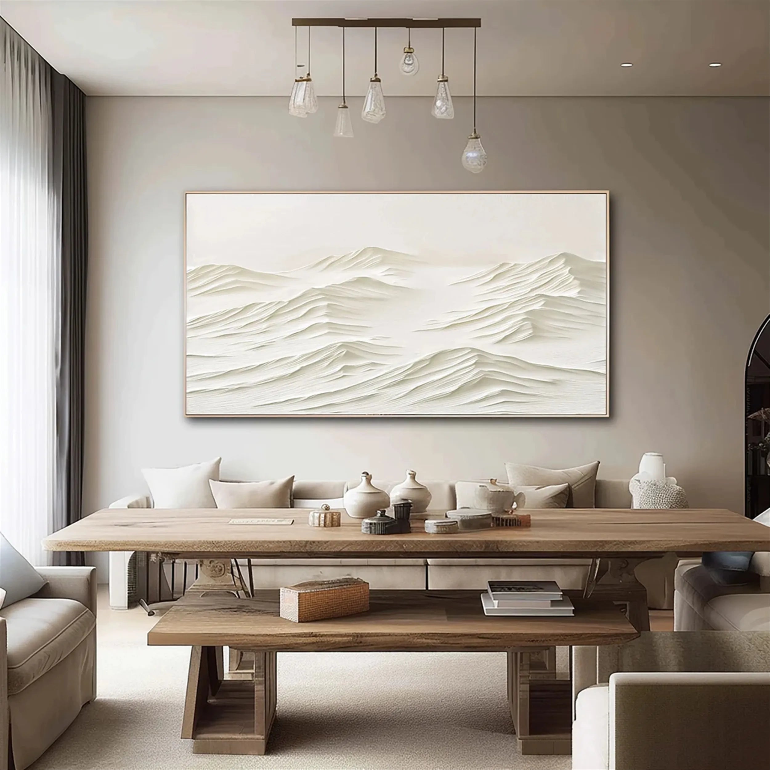 White Textured Minimalist Wall Art #WT129