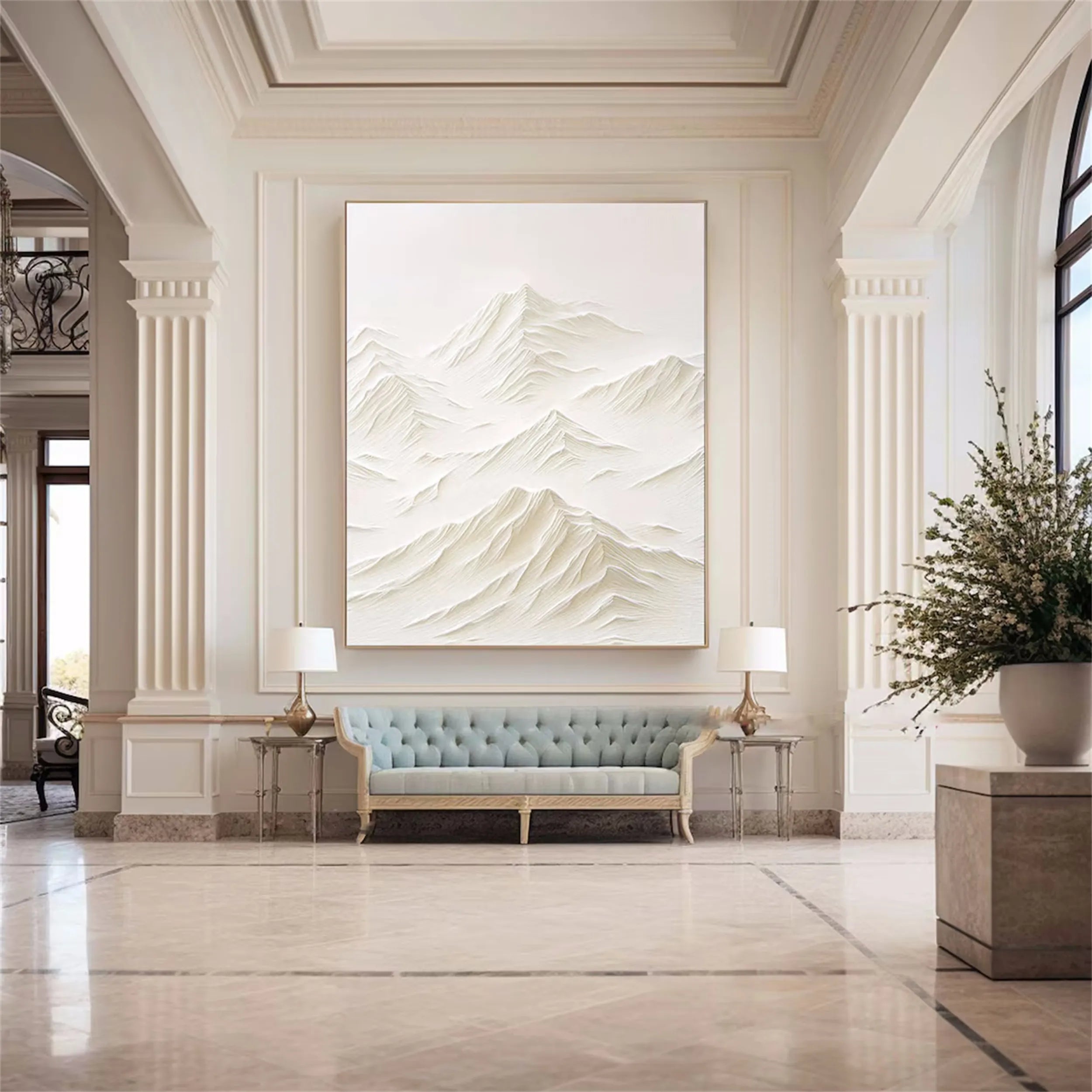 White Textured Minimalist Wall Art #WT090