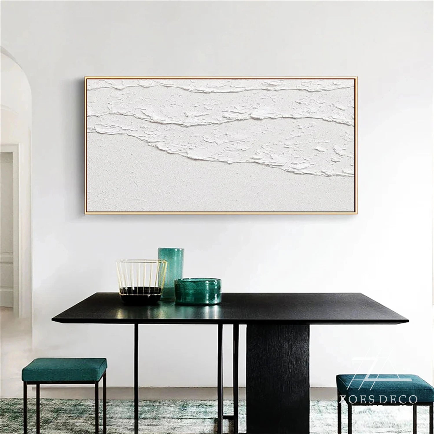 White Textured Minimalist Wall Art #WT180