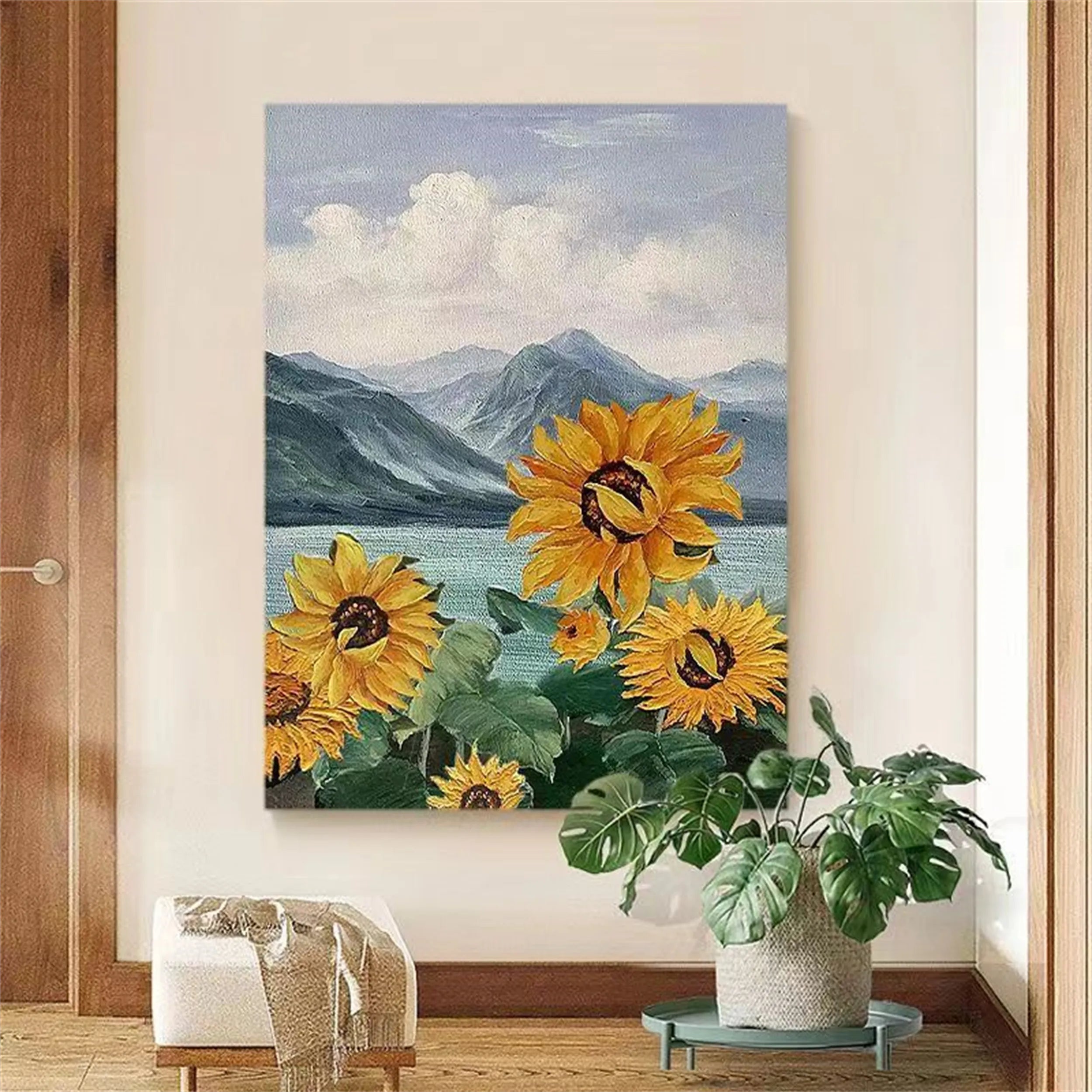 Colorful Tree And Flower Painting #TF068