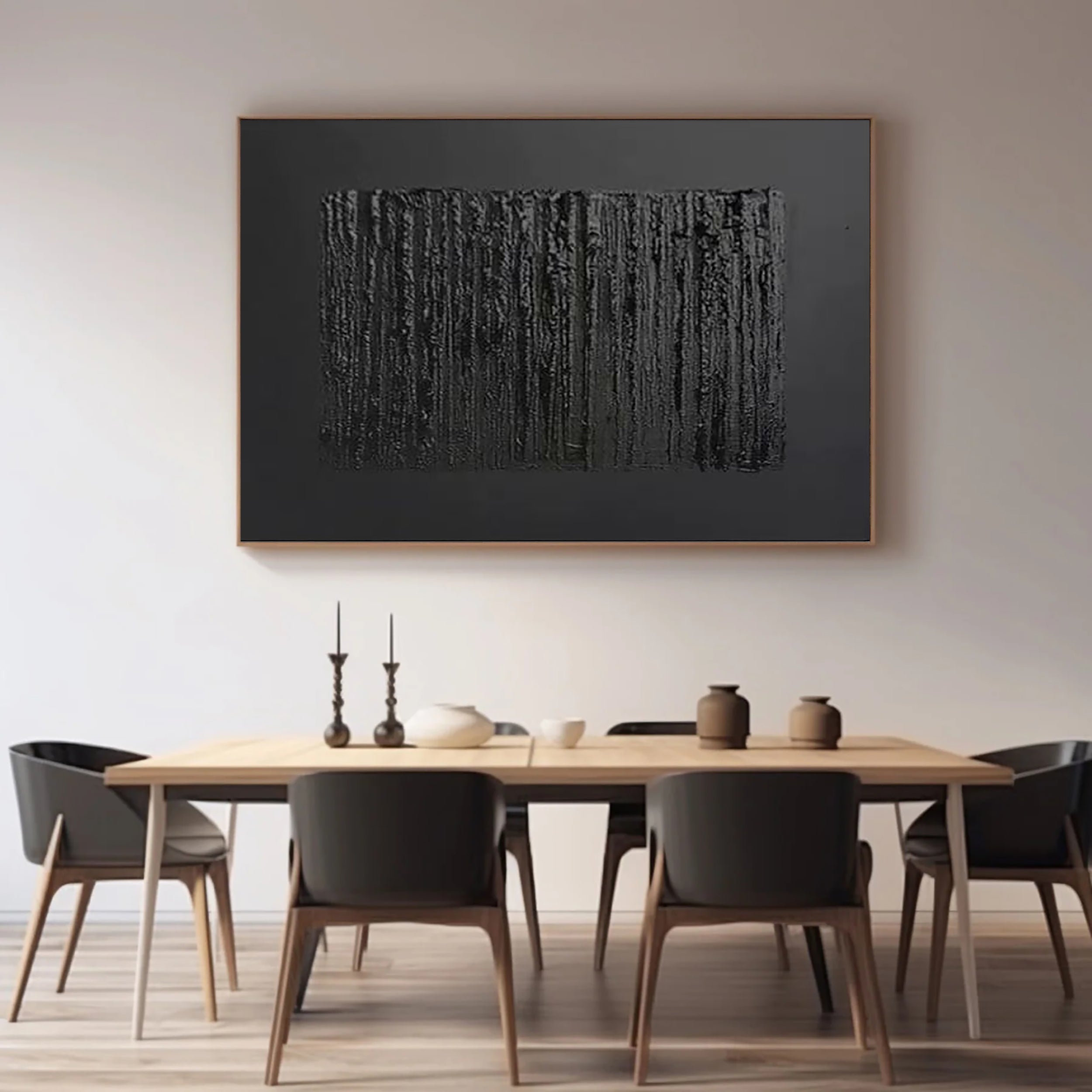 Black Textured Minimalist Wall Art #BT029