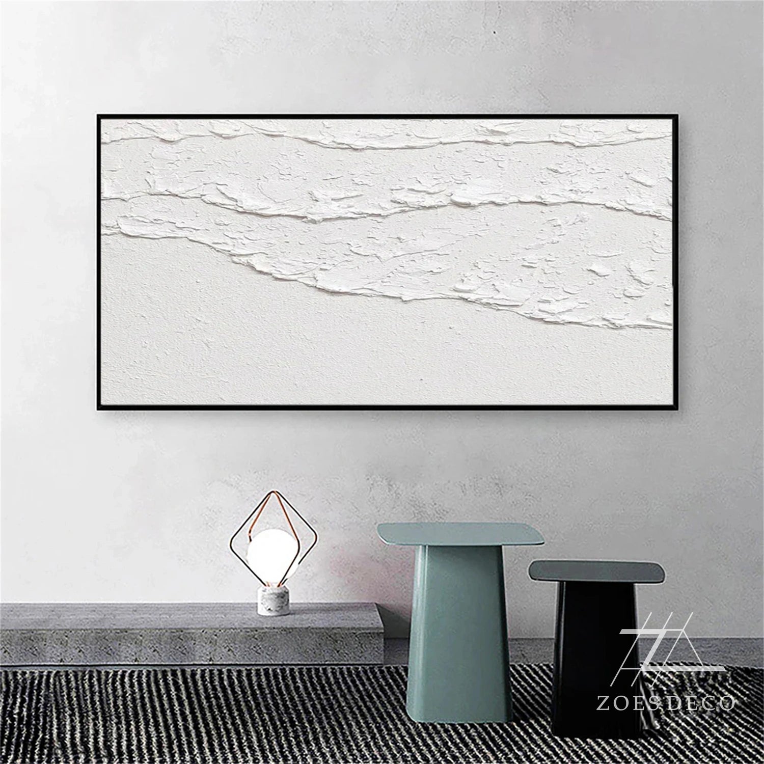 White Textured Minimalist Wall Art #WT180