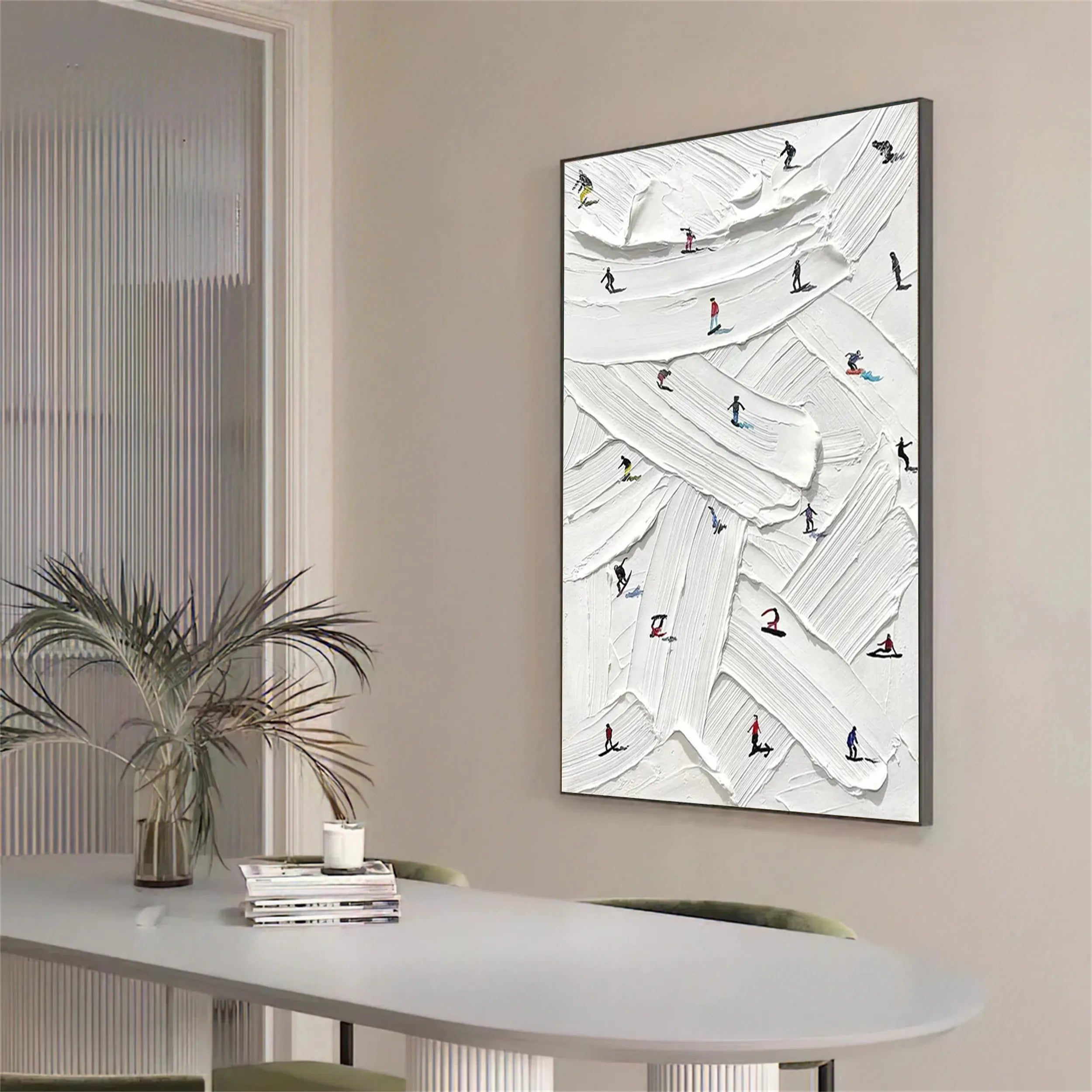 White Textured Minimalist Wall Art #WT152