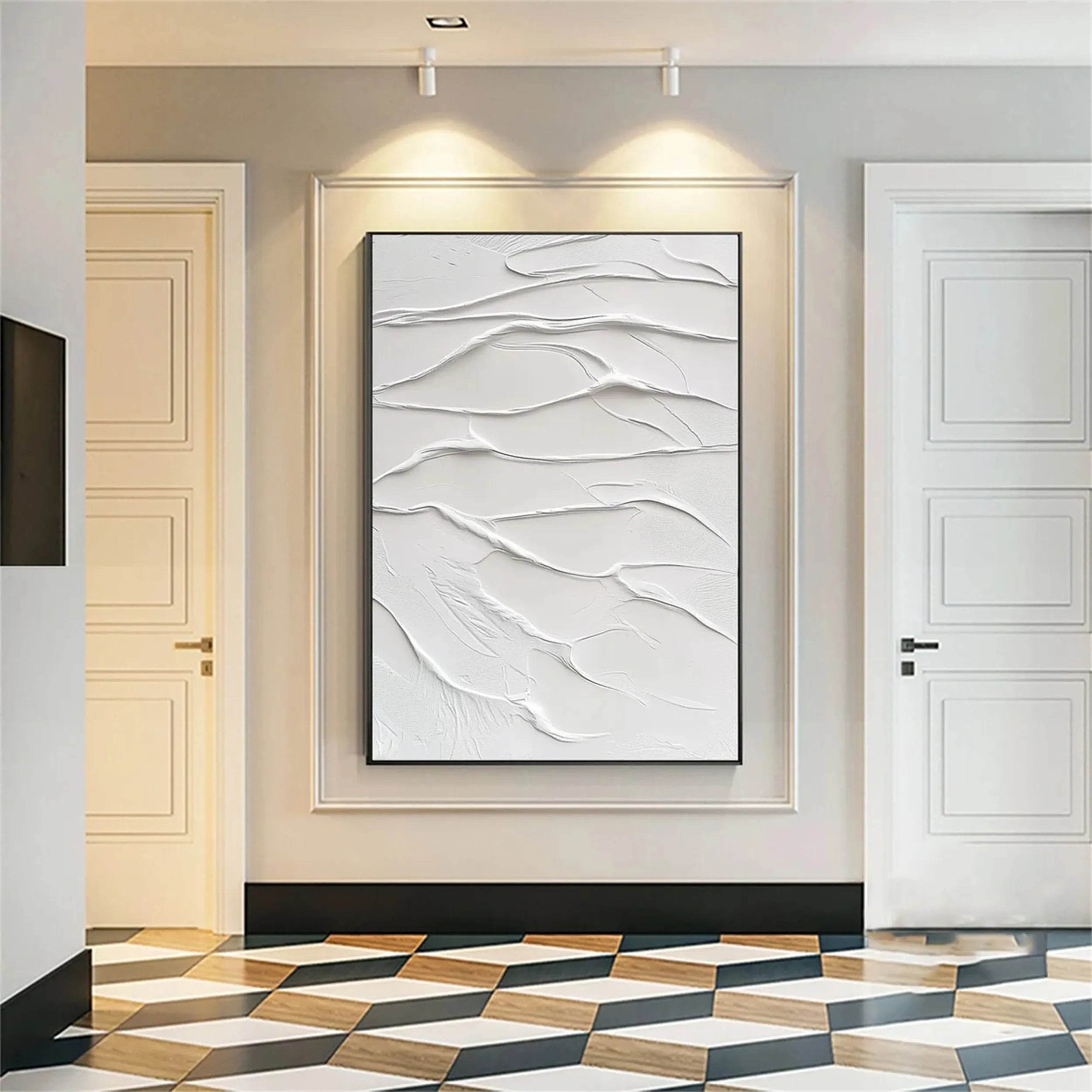 White Textured Minimalist Wall Art #WT093